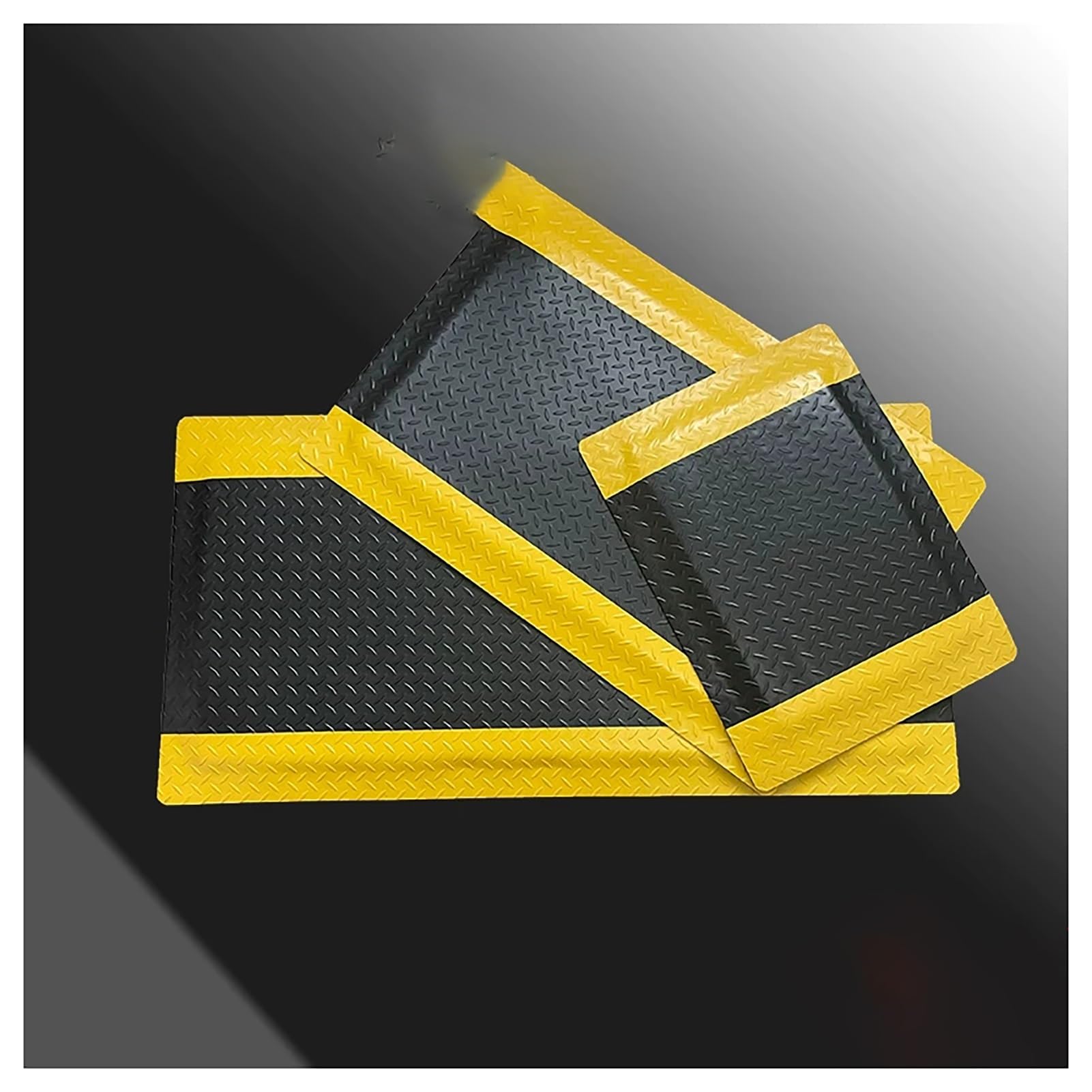 Estera antiestática antifatigu de 20 mm de Espesor con Borde Amarillo, Alfombra de Piso Industrial Acolchada for Taller, Laboratorio, almacén(60x60cm/23.6x23.6in)