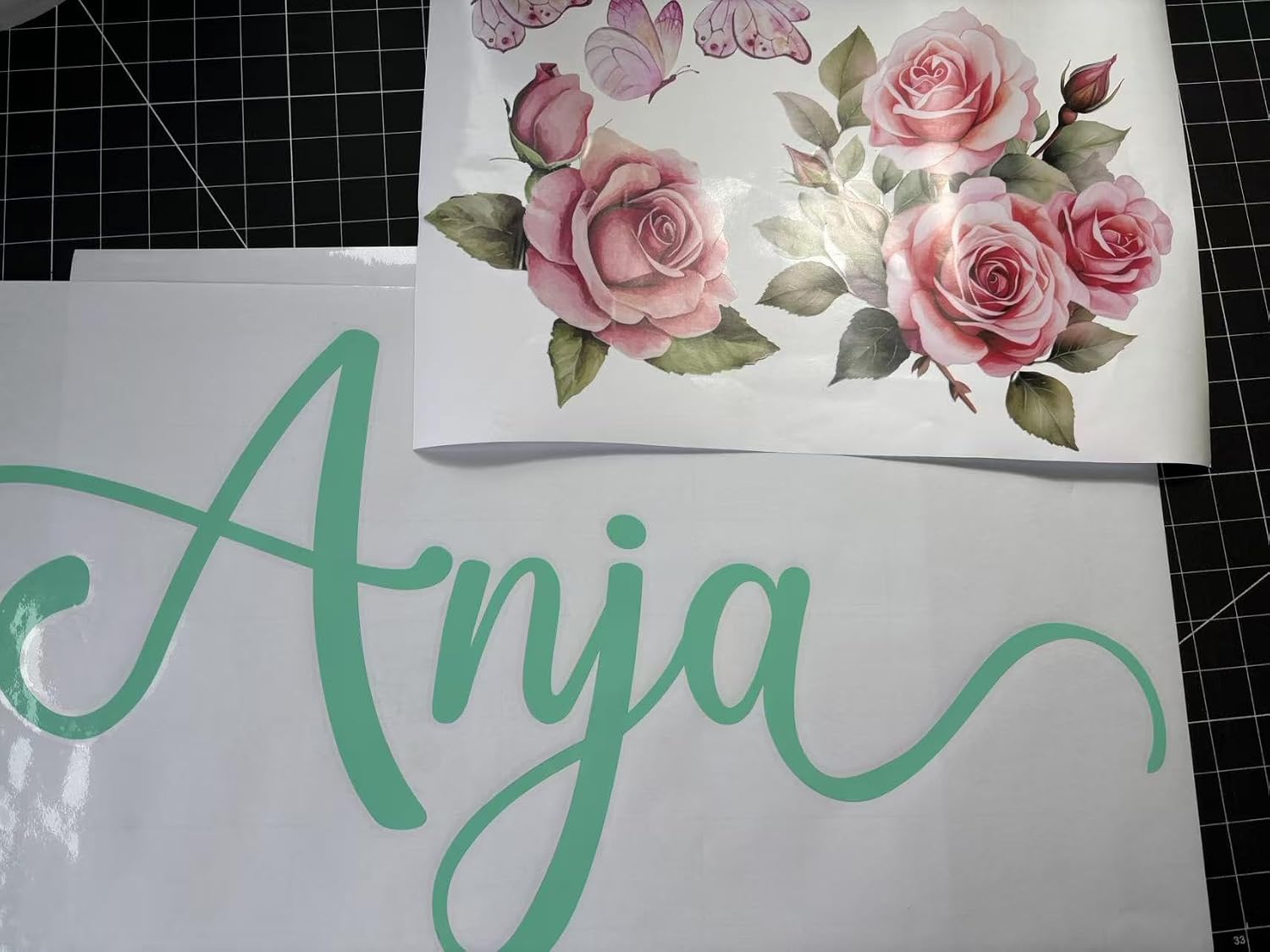 Custom Pink Flower Name Wall Decal - Personalized Girls Room Decor, Removable Rose Vinyl Sticker, Nursery & Bedroom Wall Art for Girls