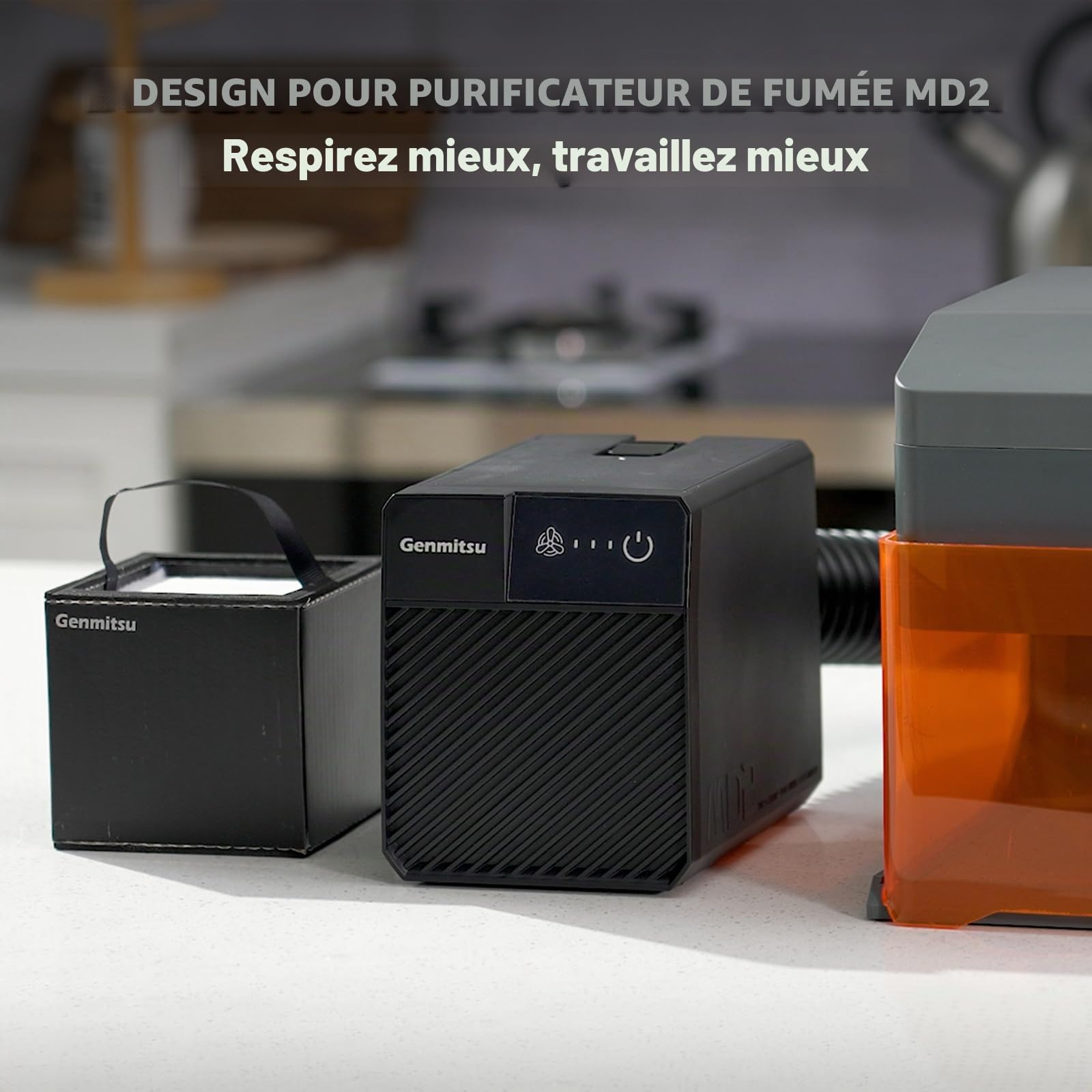 Kit de remplacement de filtration à 5 couches Genmitsu pour purificateur de fumée MD2, cartouche monobloc facile à remplacer, taux de purification de 99,97%
