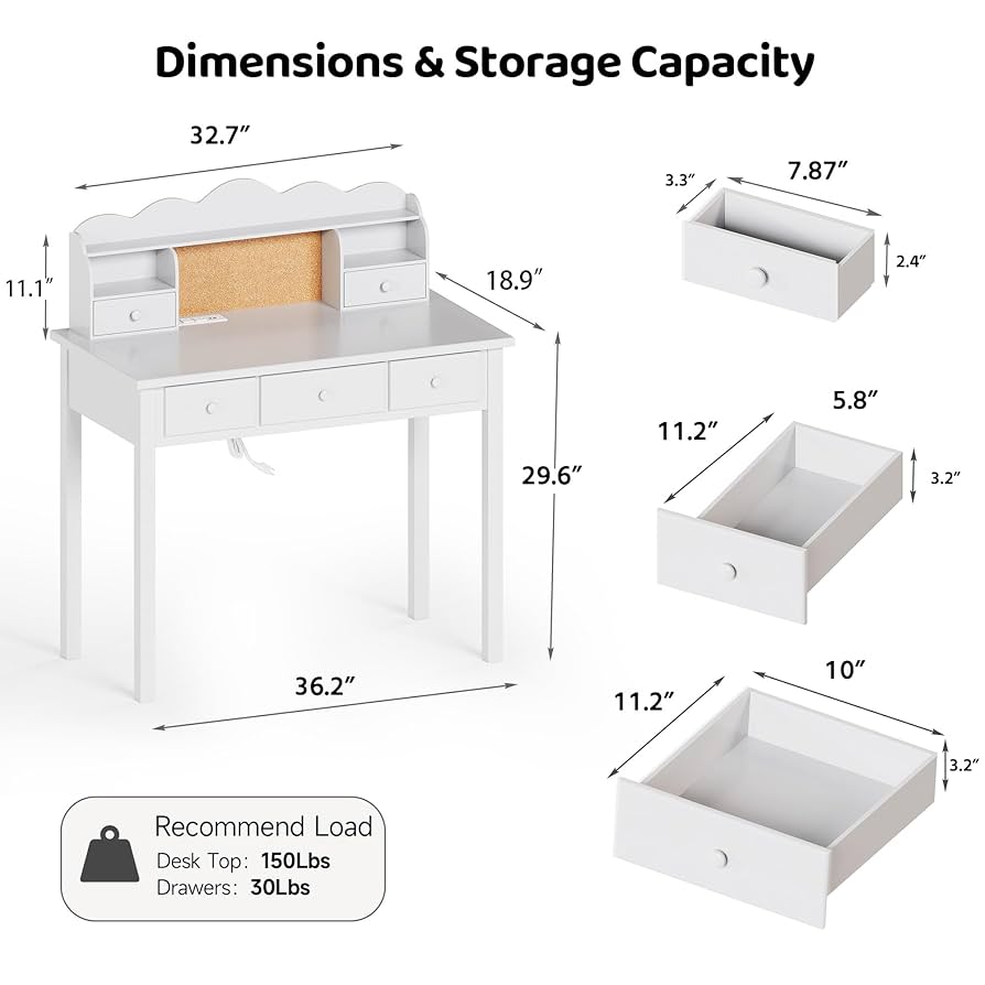 Amazon.com: Home Office Furniture Writing Desk, 36 Inch