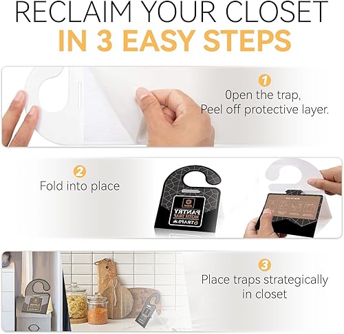 Miniatura 7 de GIDEAL Trampa para polillas de despensa con feromonas Prime para casa, cocina, armario de alimentos, paquete de 6 (polilla de grano)