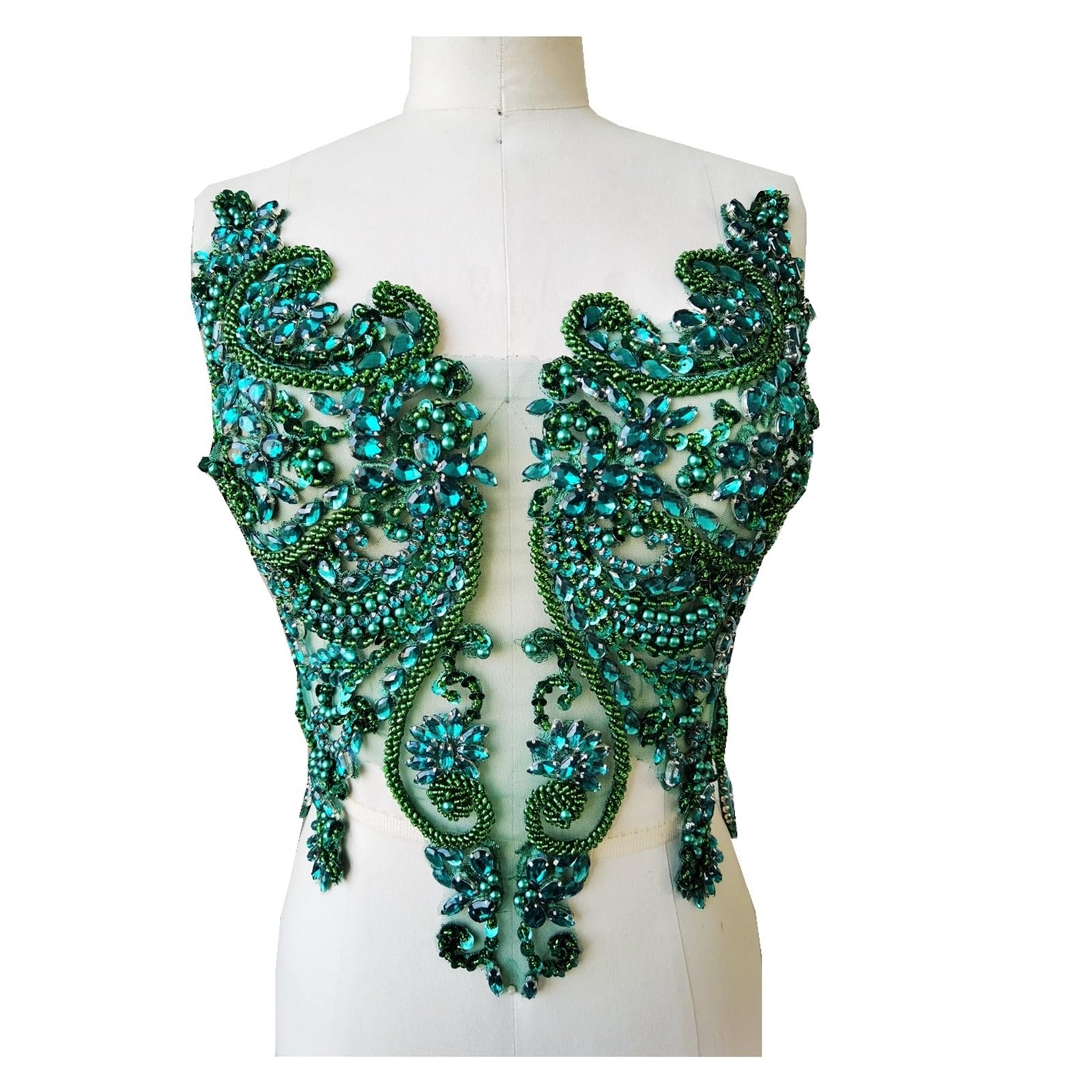 Koronkowe naszywki haftowane, Haft koralikowy koronkowa aplikacja Rhinestone cekiny wielokolorowy