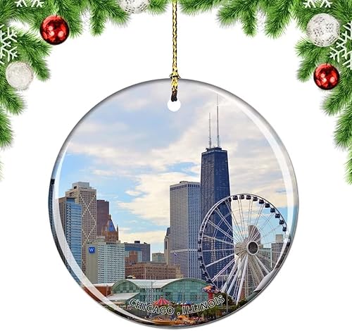 Miniatura 12 de Weekino Illinois Chicago Wrigley Field USA - Adorno para árbol de Navidad, decoración colgante para colgar, colección de recuerdos de viaje por
