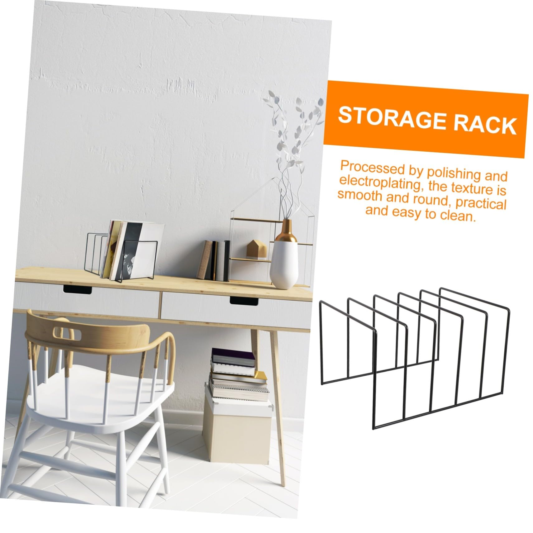 Scaffale Porta Dischi in Vinile Nero in Ferro Grande Capacità, Design Moderno e Aspetto Classico Facile da Pulire Texture Liscia e Rotonda per Soggiorni e Dormitorio