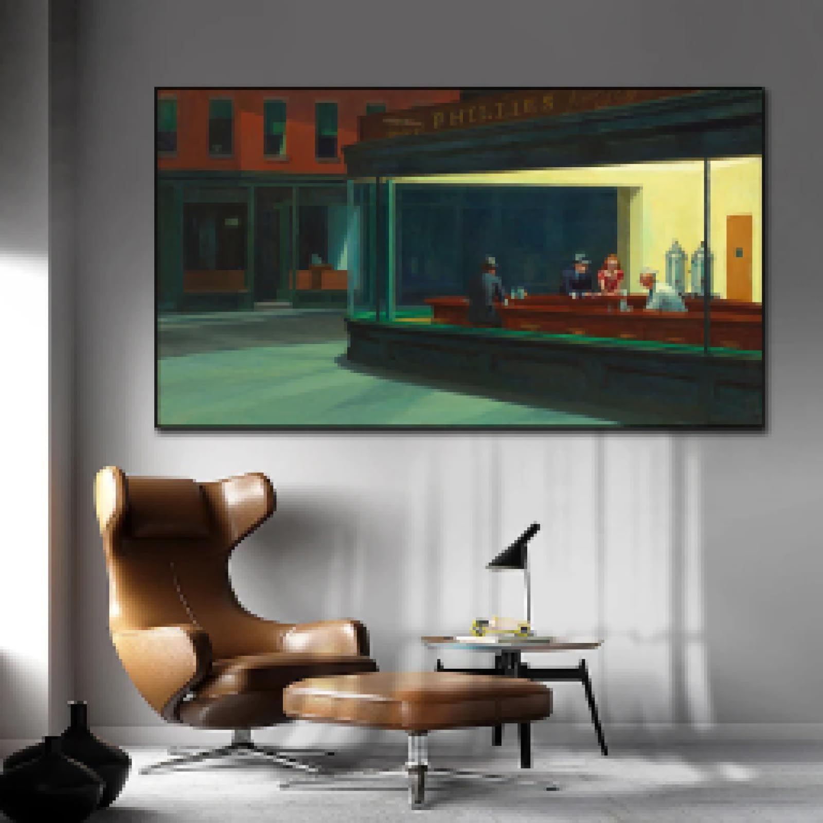 Impression Nighthawk de qualite sur chassis de bois 50x100 cm - 8