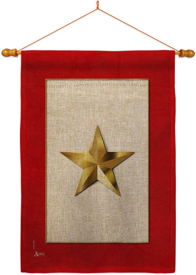 Gold Star House Flag Armed Forces Military Service All Branches Support Honor United State American Veteran Small Decorative Gift Yard Banner Double-Sided Made In USA 28 X 40