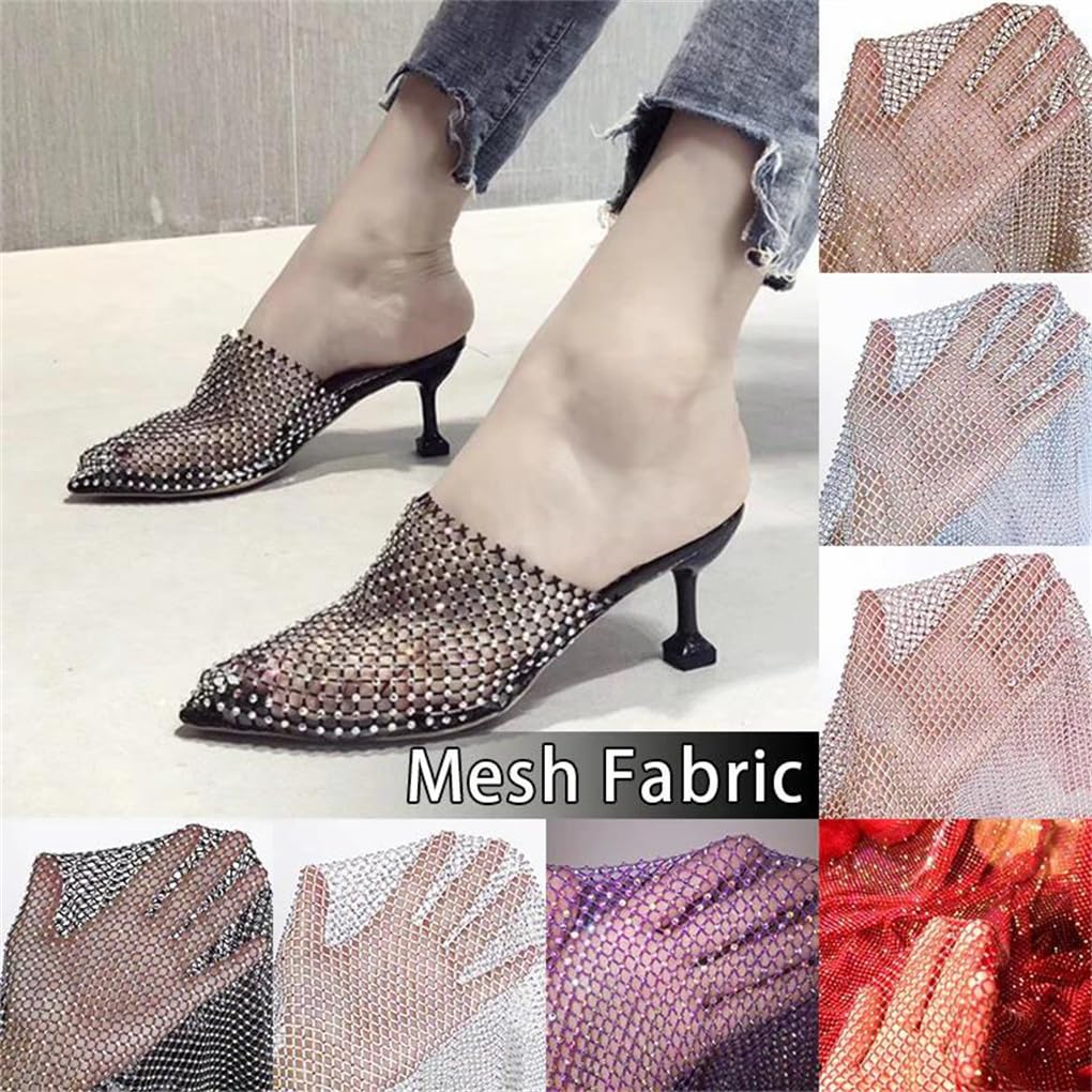 Tissu de maille strass paillettes tulle polyester