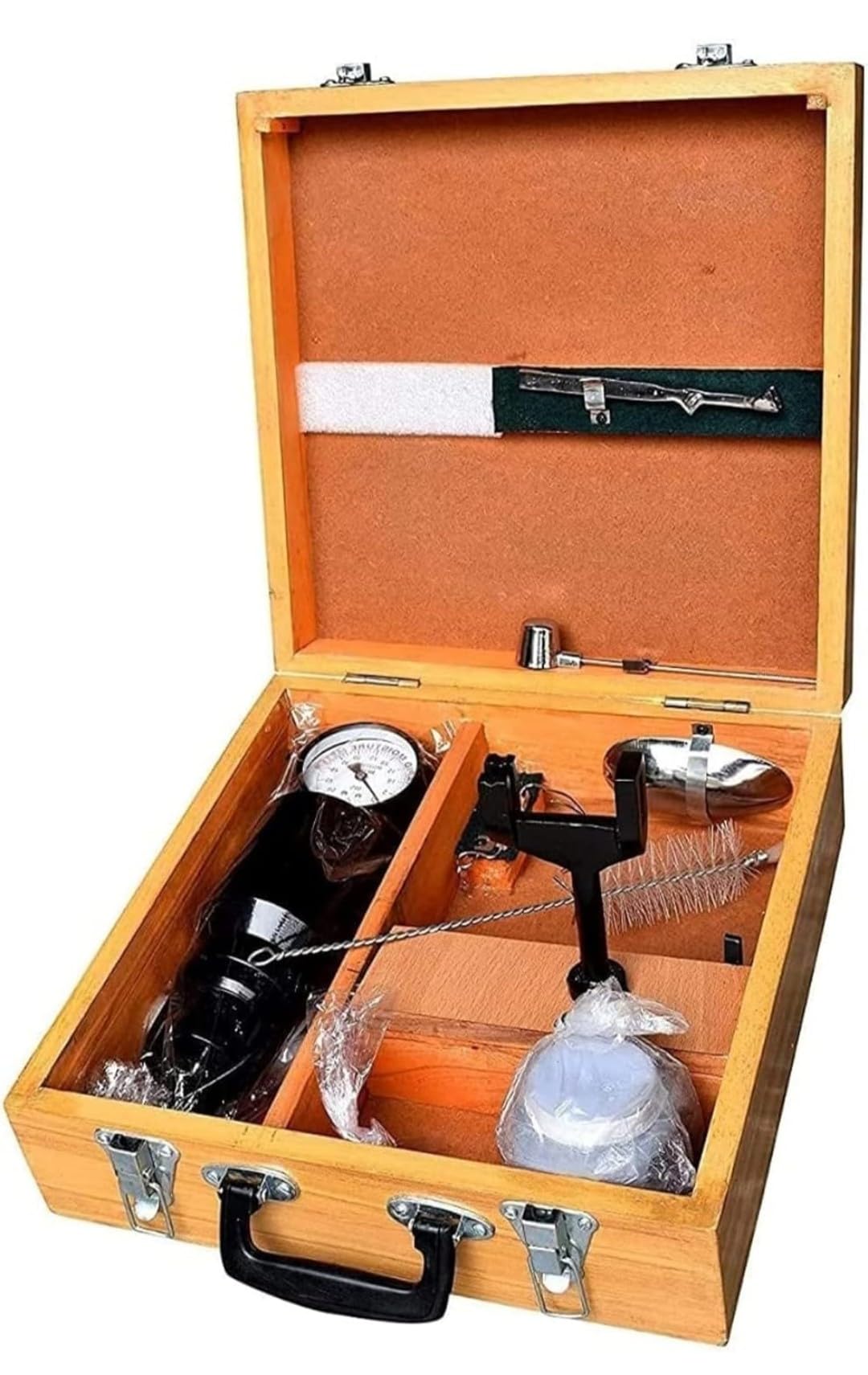 A one Rapid Moisture Meter – Complete Apparatus – Packed in Wooden case for Ease in Storage and Transportation – Includes 2 Calcium Carbide Boxes (Analog)-image-39