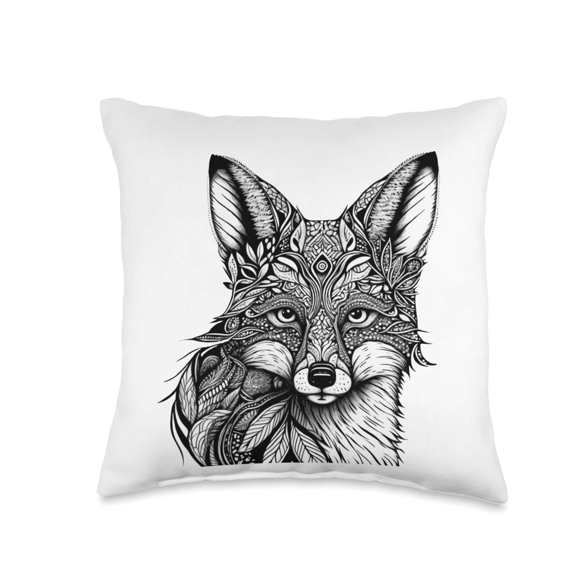 SanStar Zen Tangle Fox Throw Pillow, 16x16, Multicolor