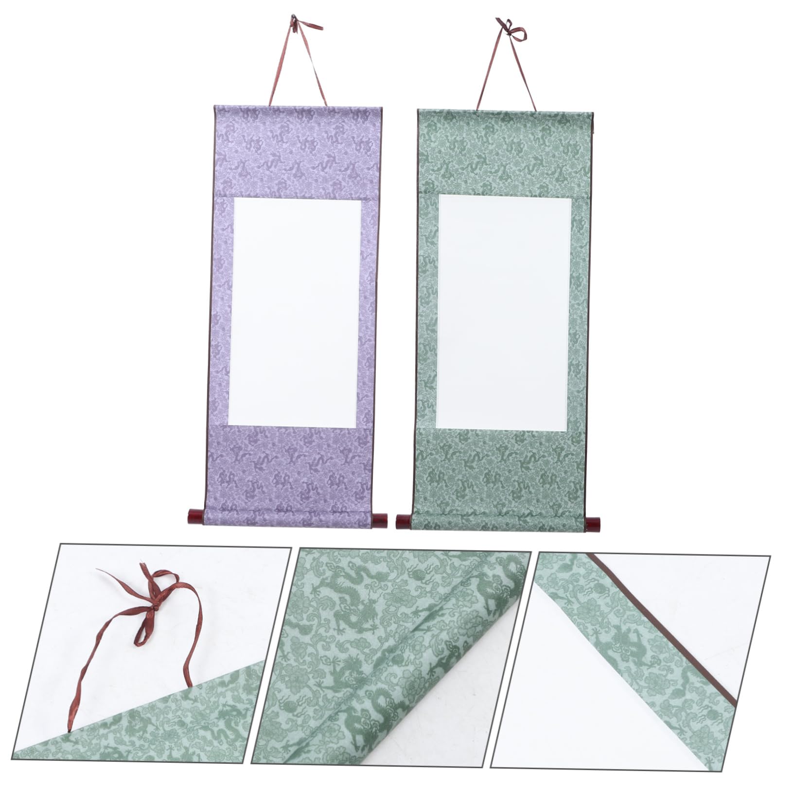 VILLCASE 5 Ensembles Montage Par Défilement Rouleau D'art De Stylos De Journal Bulletin Planche Vide Parchemin Ninja Accrocher Des Rouleaux Vierges Mur Papier 2 Pièces * 5
