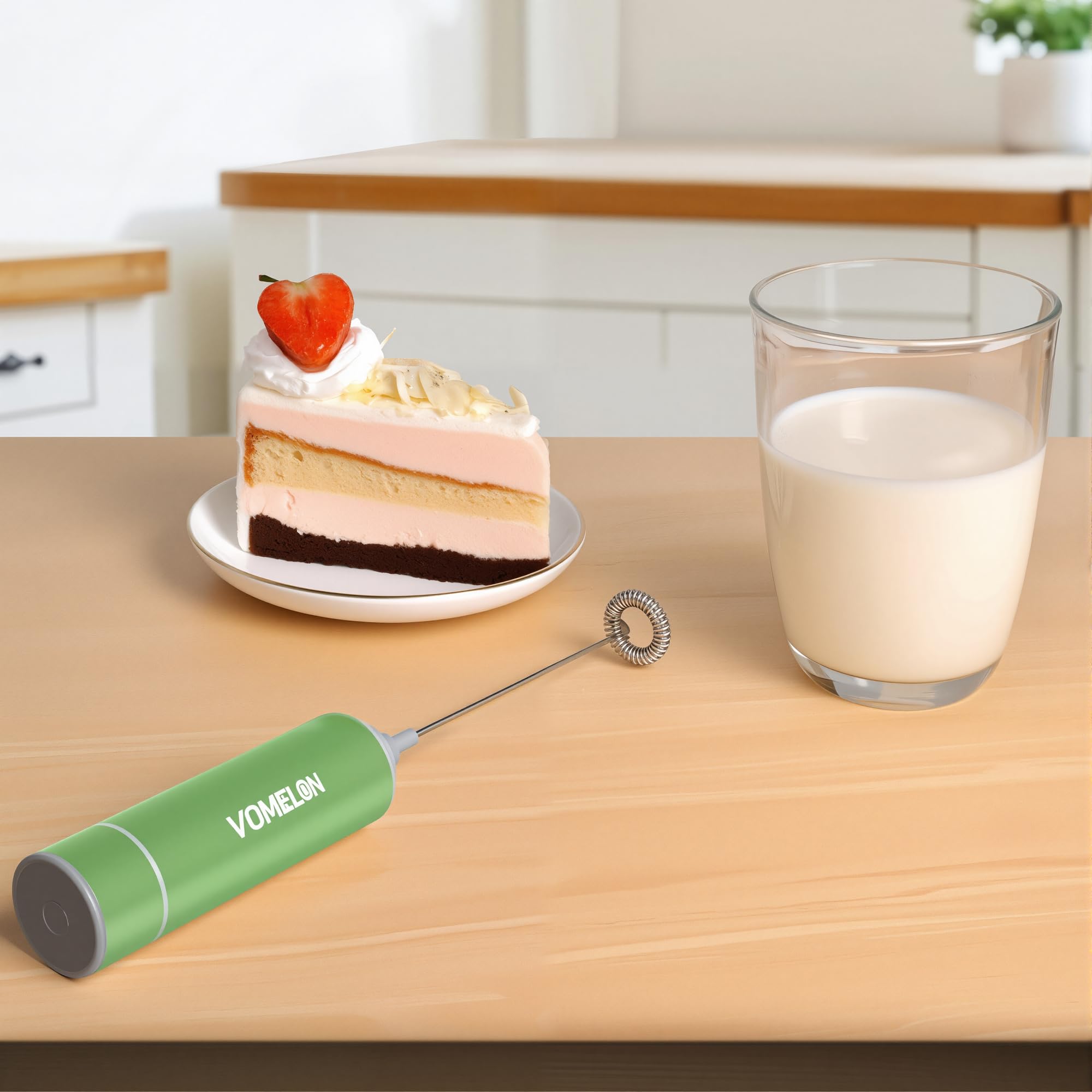 Espumador eléctrico de leche de mano, mezclador de bebidas de café de viaje, baterías incluidas, batidor de acero inoxidable 304 para capuchino con leche, café a prueba de balas, chocolate caliente,