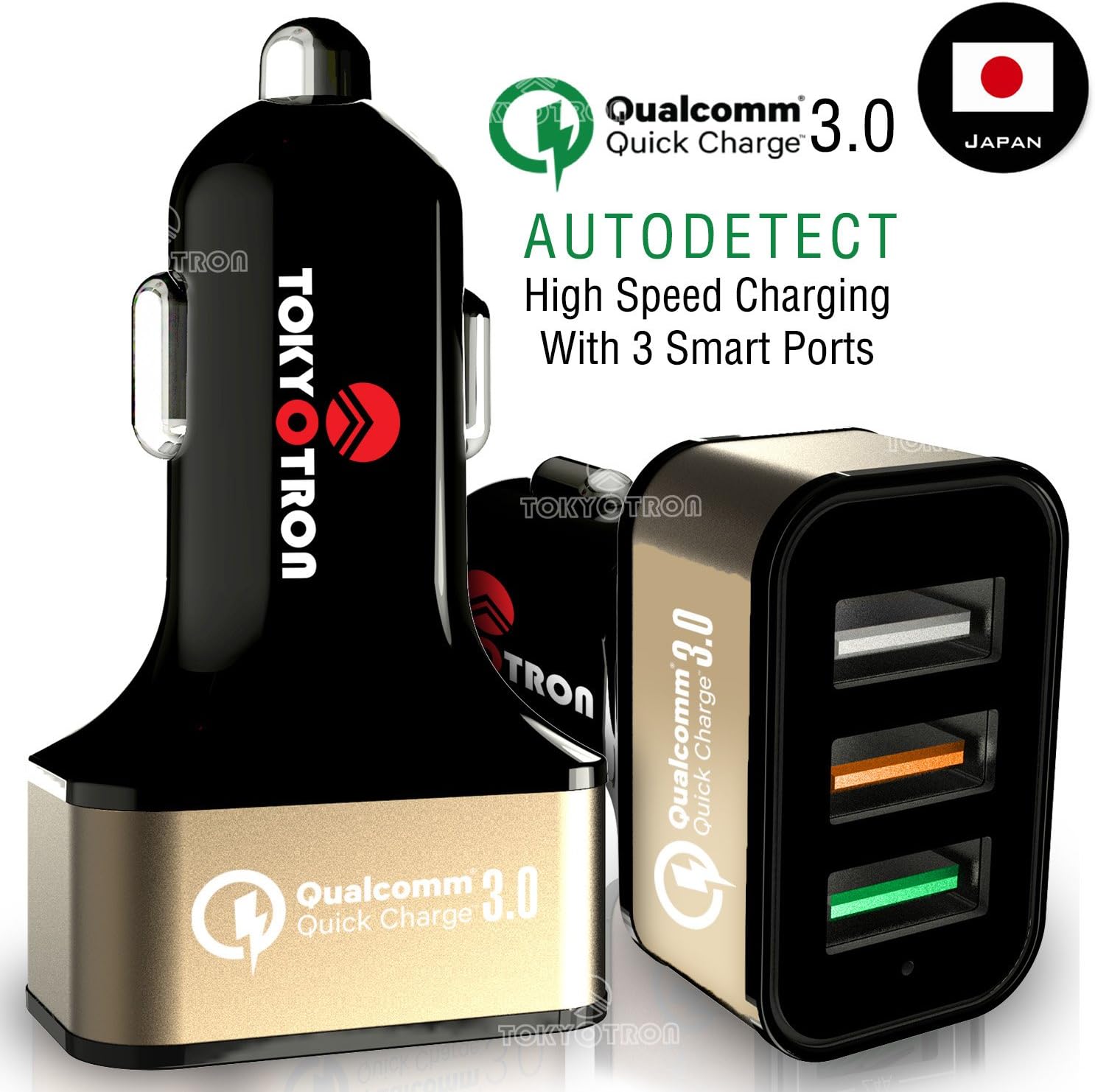 Tokyotron IGH00063 3 Port Car Charger