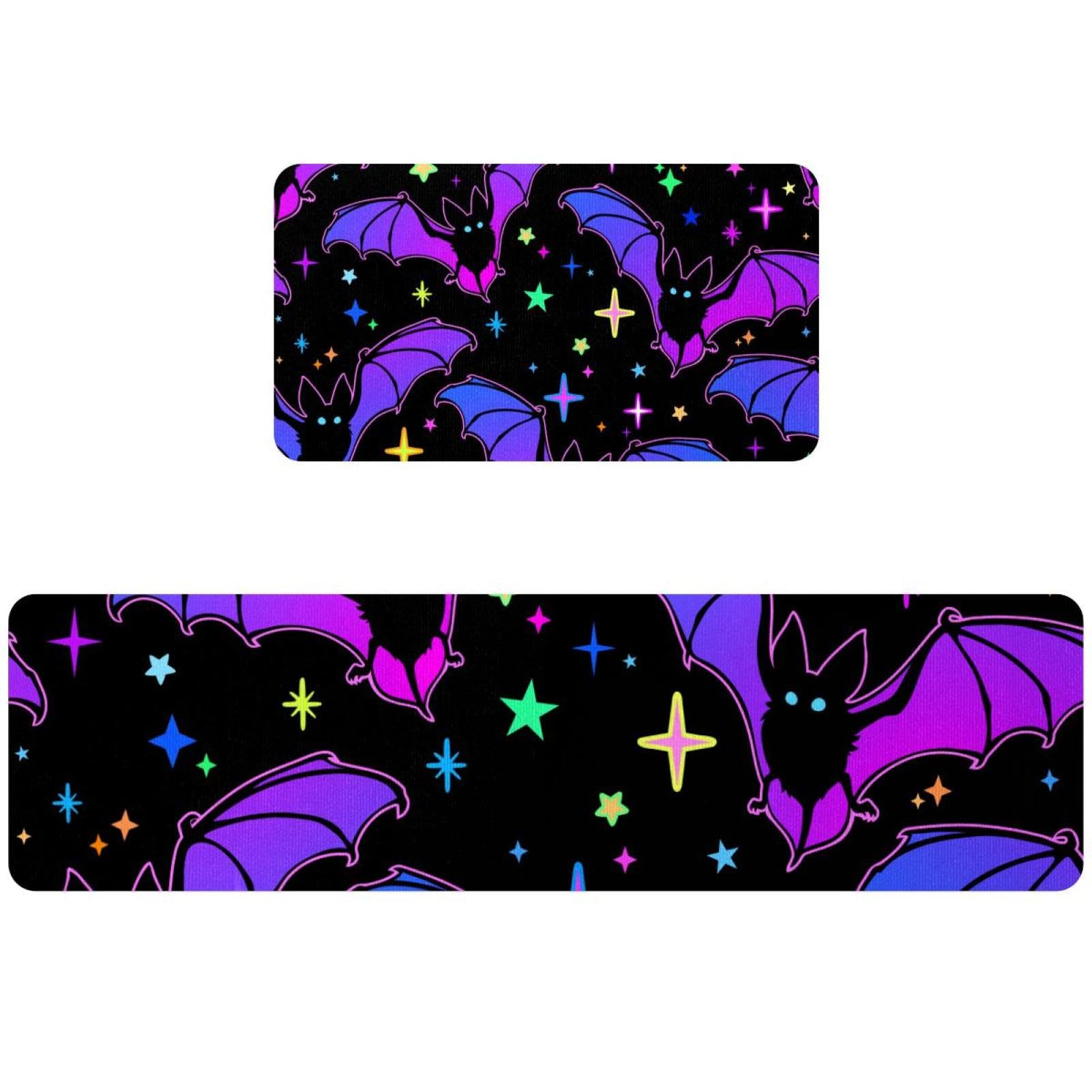 Tapis de cuisine antidérapant lavable lot de 2 absorbants à motif chauve-souris