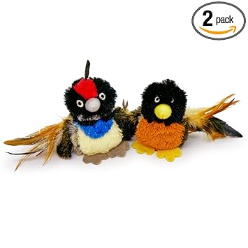 Pet Craft Supply Co. Batty & & Quirky Quail Funny Cuddling Chasing Irresistible Stimulating Soft Plush Boredom Relief Interactive Catnip Filled Cat Toy with Realistic Feathers (2 Pack)