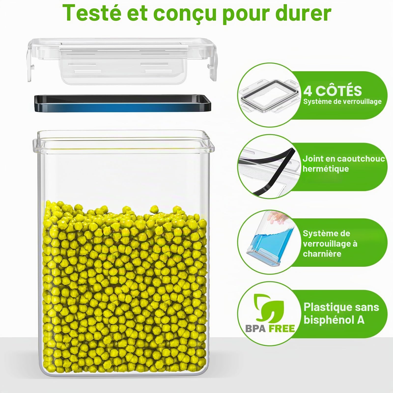 PurKeep Lot de 24 Boîtes Hermétiques Alimentaires avec Couvercles | Boîte de Rangement pour Cuisine en Plastique Alimentaire |Boîte à Croquettes pour Chien,Boîte à Sucre