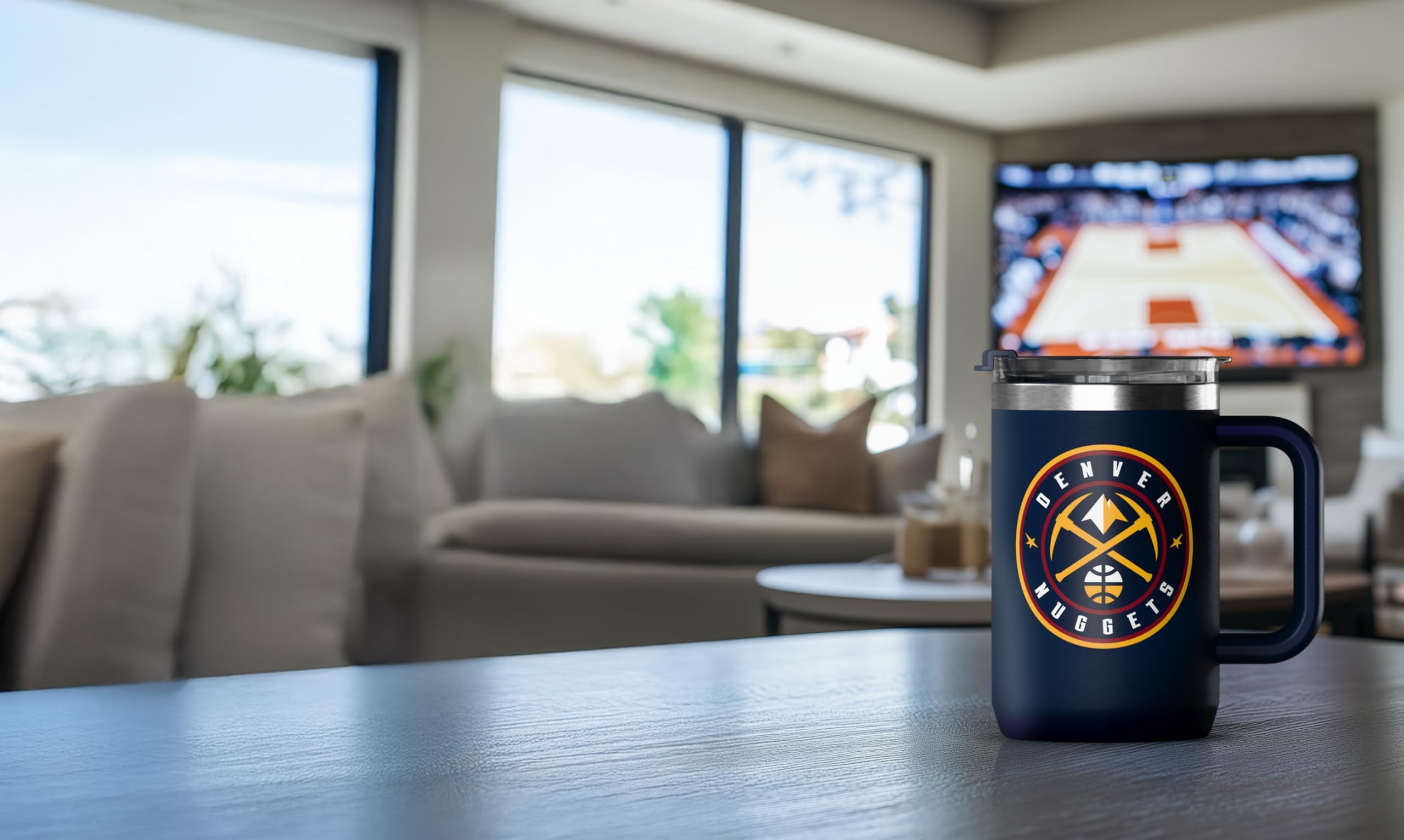 Hydrapeak x NBA All-Team Edelstahl-Reisebecher mit Griff und Deckel, vakuumisolierter Kaffeebecher mit offiziellen NBA-Logos, Heiß- und Kaltgetränke für Basketball-Fans, 590 ml