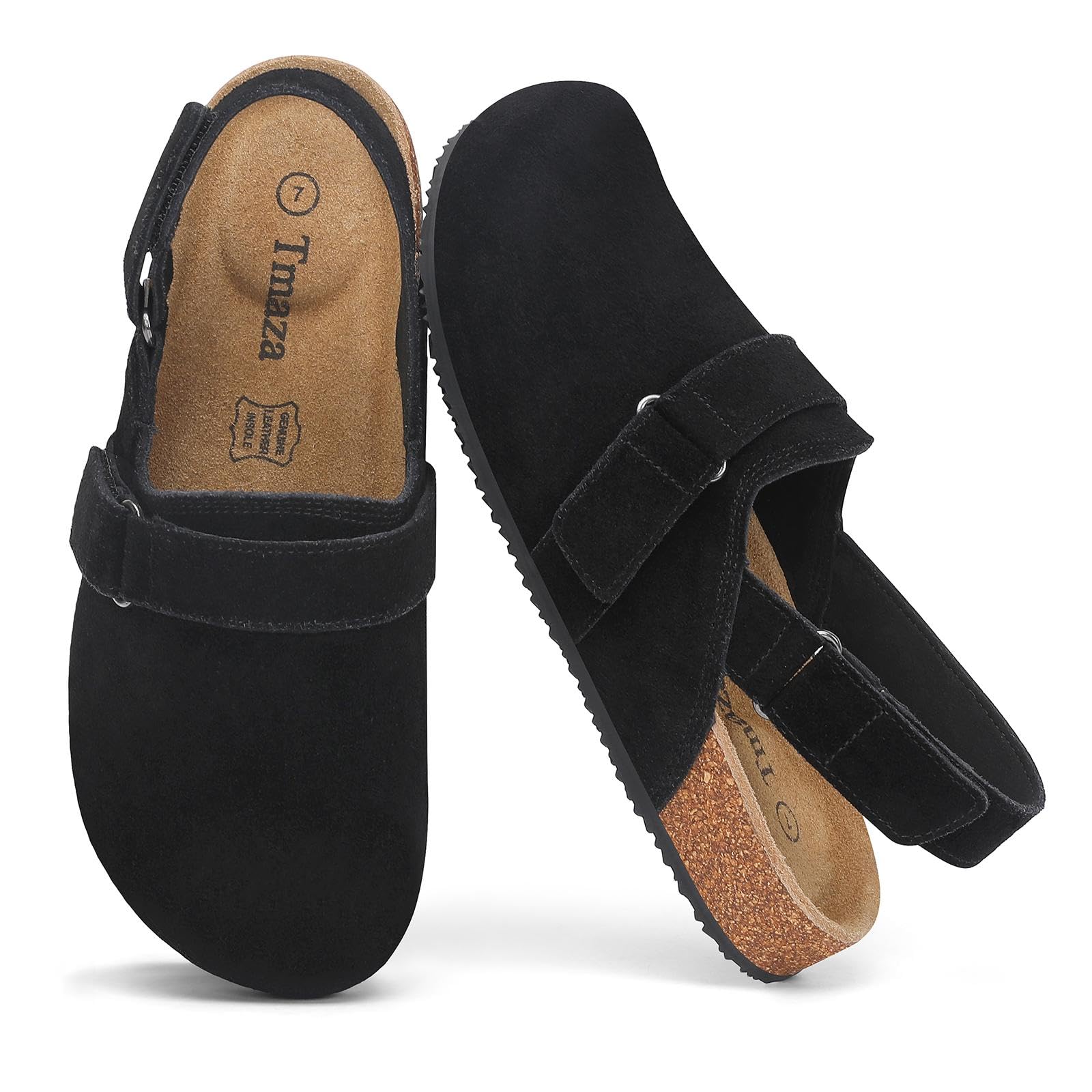 Tmaza Women's Suede Clogs Back Strap Potato Shoes | 100% Genuine Suede Arch Support Comfo…