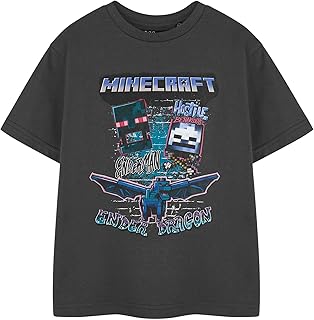 Minecraft Boys Graphic Tee Options Video Game Theme Top Characters Crew Neck Shirt Short Sleeve Pull-On Apparel