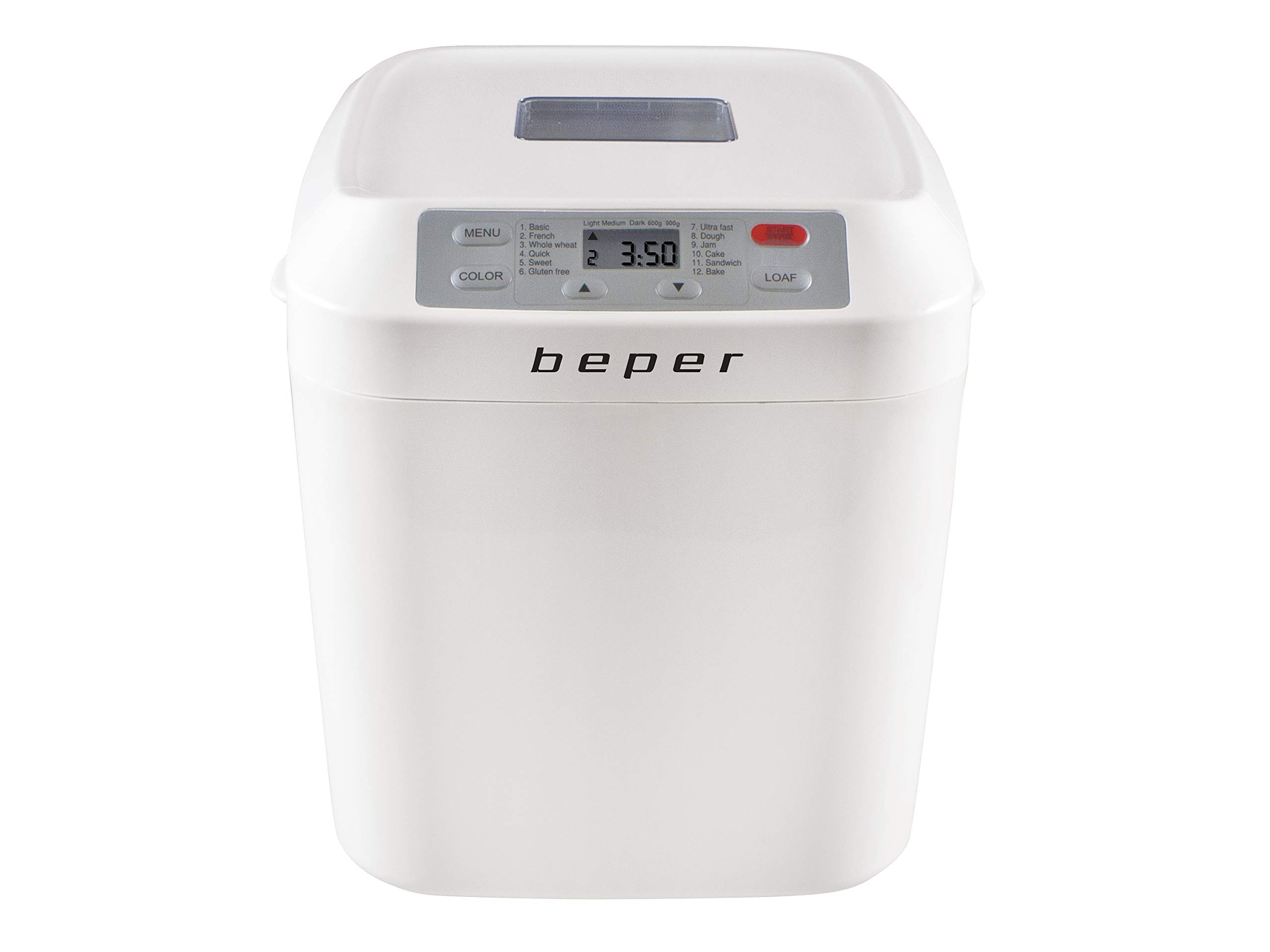 BEPER BC.130 Macchina per Il Pane Gluten Free, 550 W, 1 Kilogram, Recipiente Antiaderente, Bianca
