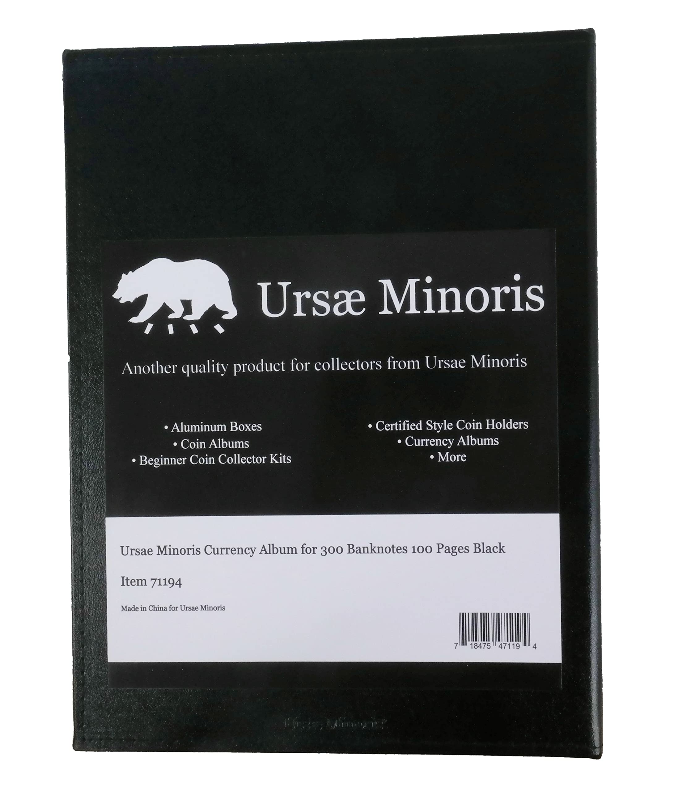 Ursae Minoris Álbum de divisas para 300 billetes, 100 páginas, color negro