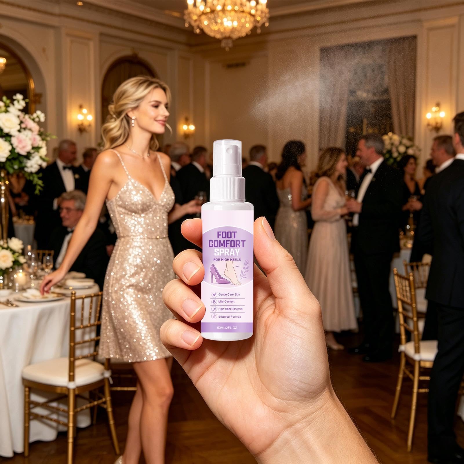 Spray comfort per piedi per tacchi alti, ad asciugatura rapida, non appiccicoso, spray rilassante per i piedi, per stare in piedi, tutti i giorni, passeggiate, viaggi, campeggio, casa, scarpe