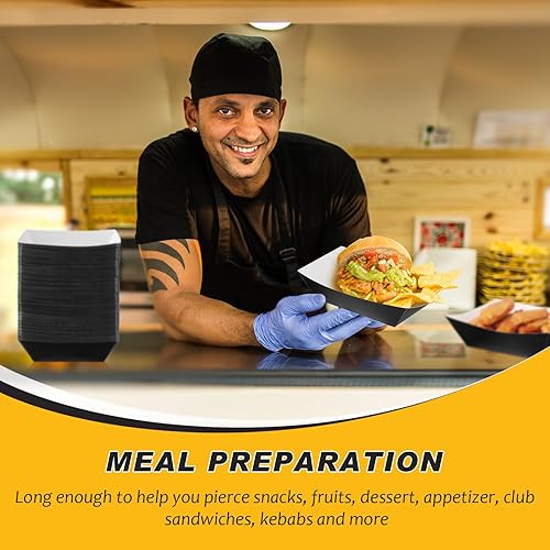 Miniatura 5 de Yinkin 100 bandejas de papel para alimentos, botes, bandejas desechables para nachos de 1 libra, bote de papel kraft para tacos, concesión,