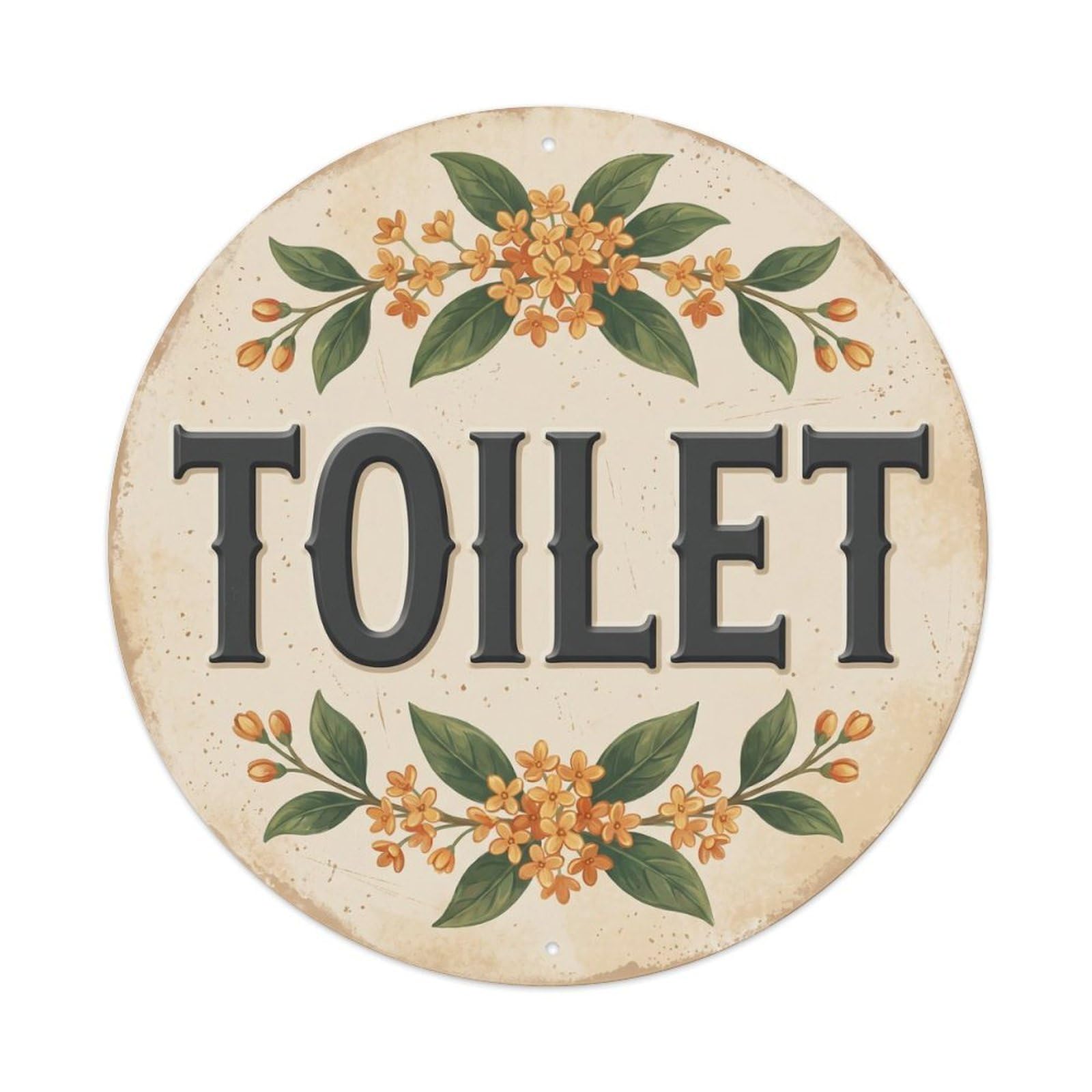 Okahys 8X8inch(20X20cm) Toilet(Wc) Signage Osmanthus Vintage Metal Tin Sign