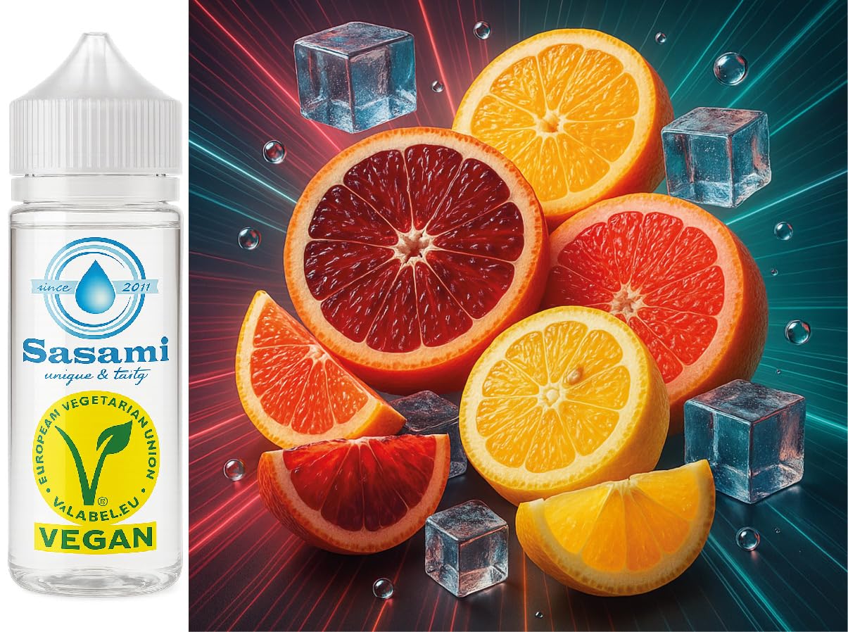 Citrus Rush – krwawa pomarańcza grejpfrut yuzu Ice aromat koncentrat – Wegański – Sasami – 100ml