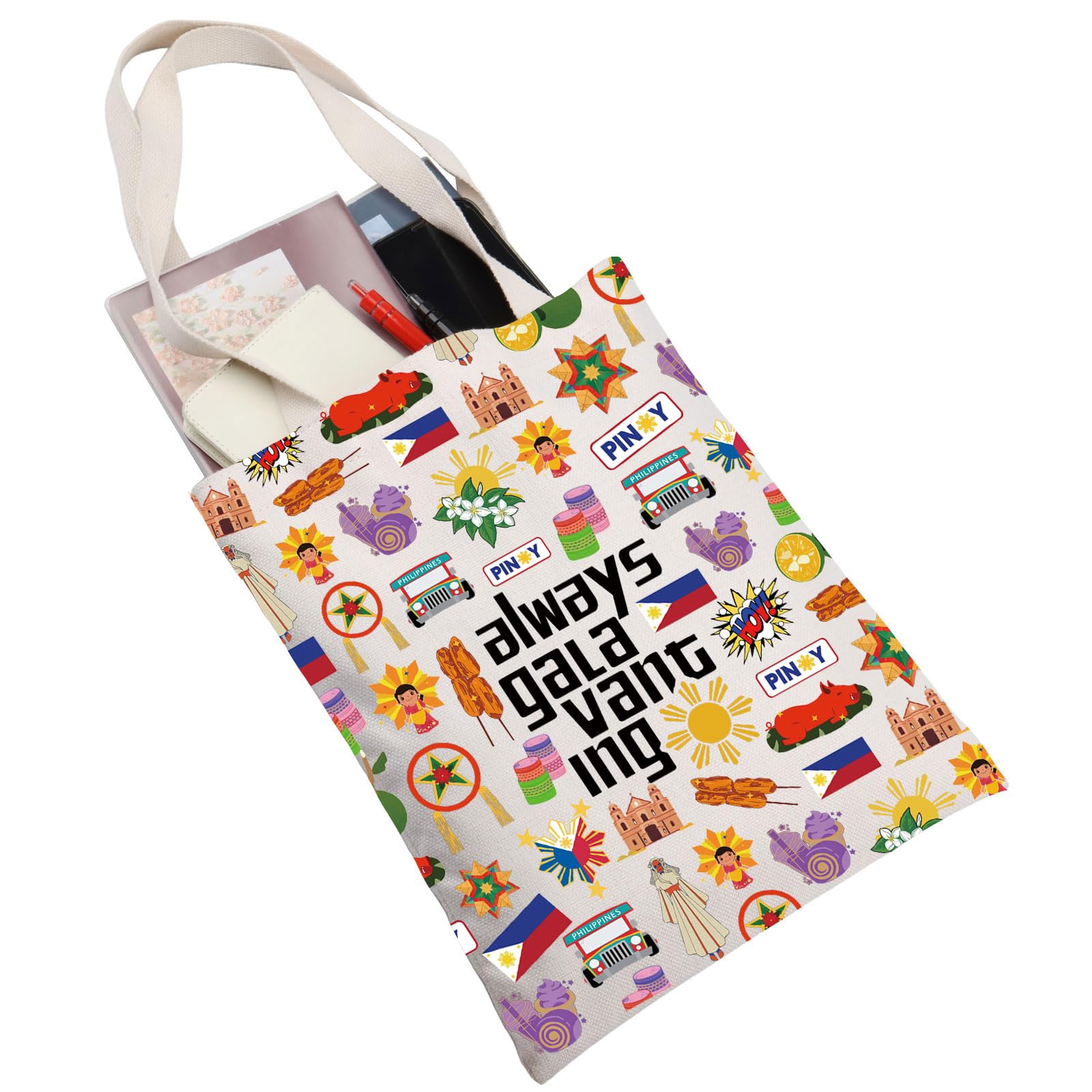 G2TUP Filipino Tote Bag Philippines Travel Bag Philippines Souvenir Gifts Filipinos Shoulder Bag Always Galavanting Gift