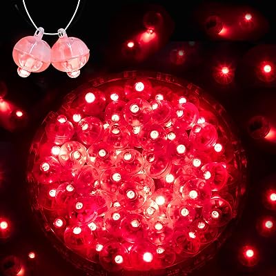 100PCs Mini Led Lights, Led Balloons Light up Balloons for Party Decorations Neon Party Lights for Paper Lantern Easter Eggs Birthday Wedding Halloween Christmas Decoration - Blinking Red