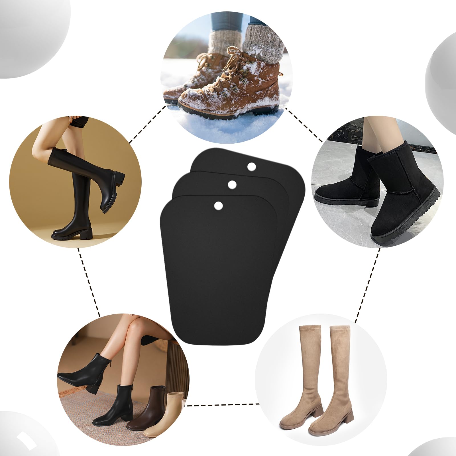 Insertos de Formas de Botas 10 Hojas Soporte de Bota Alta Reutilizable Plástico Hormas de Botas Altas de Botas Inserta para Mujeres y Hombres