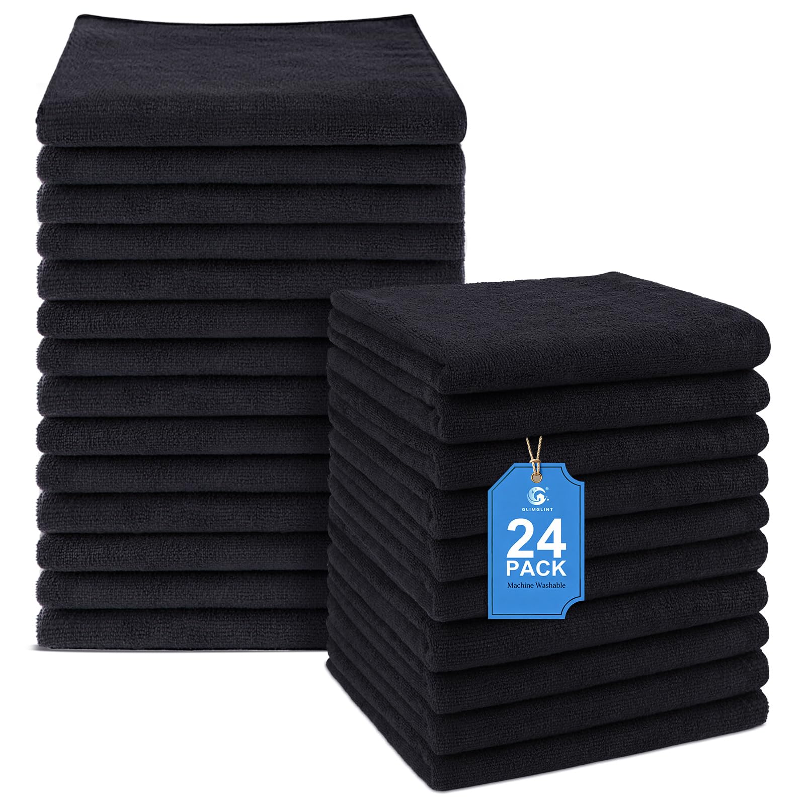 GLIMGLINT Salon Towels 24 Pack, 16 x 29 Inch Microfiber Hair Towels Bulk