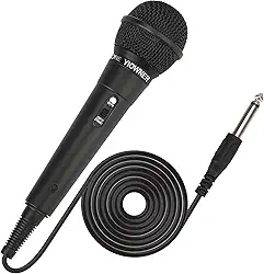 Microfone com fio, microfone portátil de karaokê para cantar, karaokê com cabo de 2,5 m, microfone dinâmico vocal para alto-falante, AMP, mixer, DVD