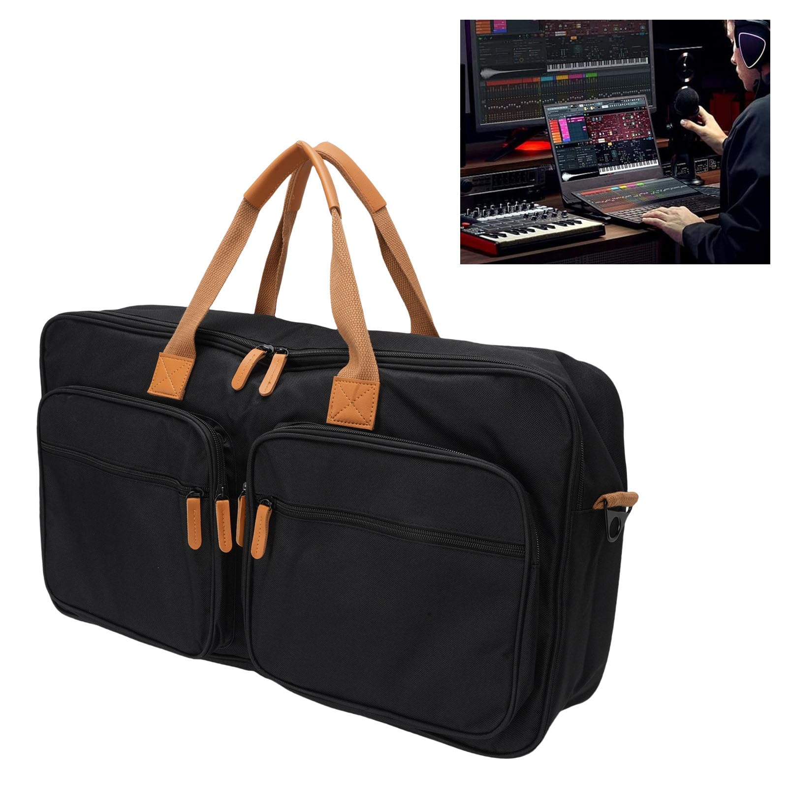 Borsa Controller DJ, Custodia da Trasporto 22x7x11.5in con Tracolla, Imbottitura in Schiuma, Facile Trasporto, Conservazione Comoda, Facile Accesso, Adatto per DDJ FLX4, SB3, SB2, 400, RB DJ