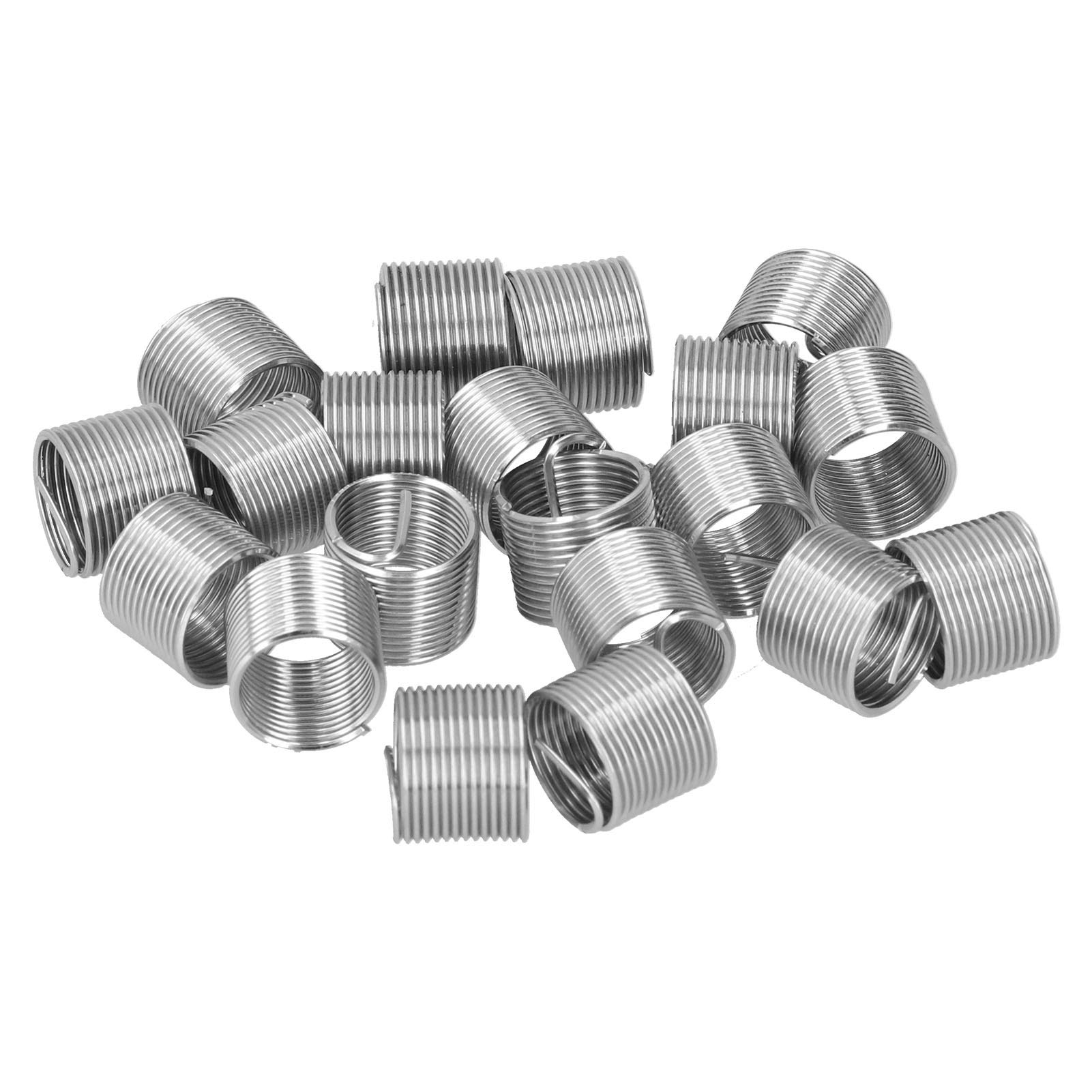 20Pcs M14 x 1.25 Thread Repair Spiral Circle Insert Reducer Nut Threaded Expand Socket Set Thread Inserts Tool(1.5D)