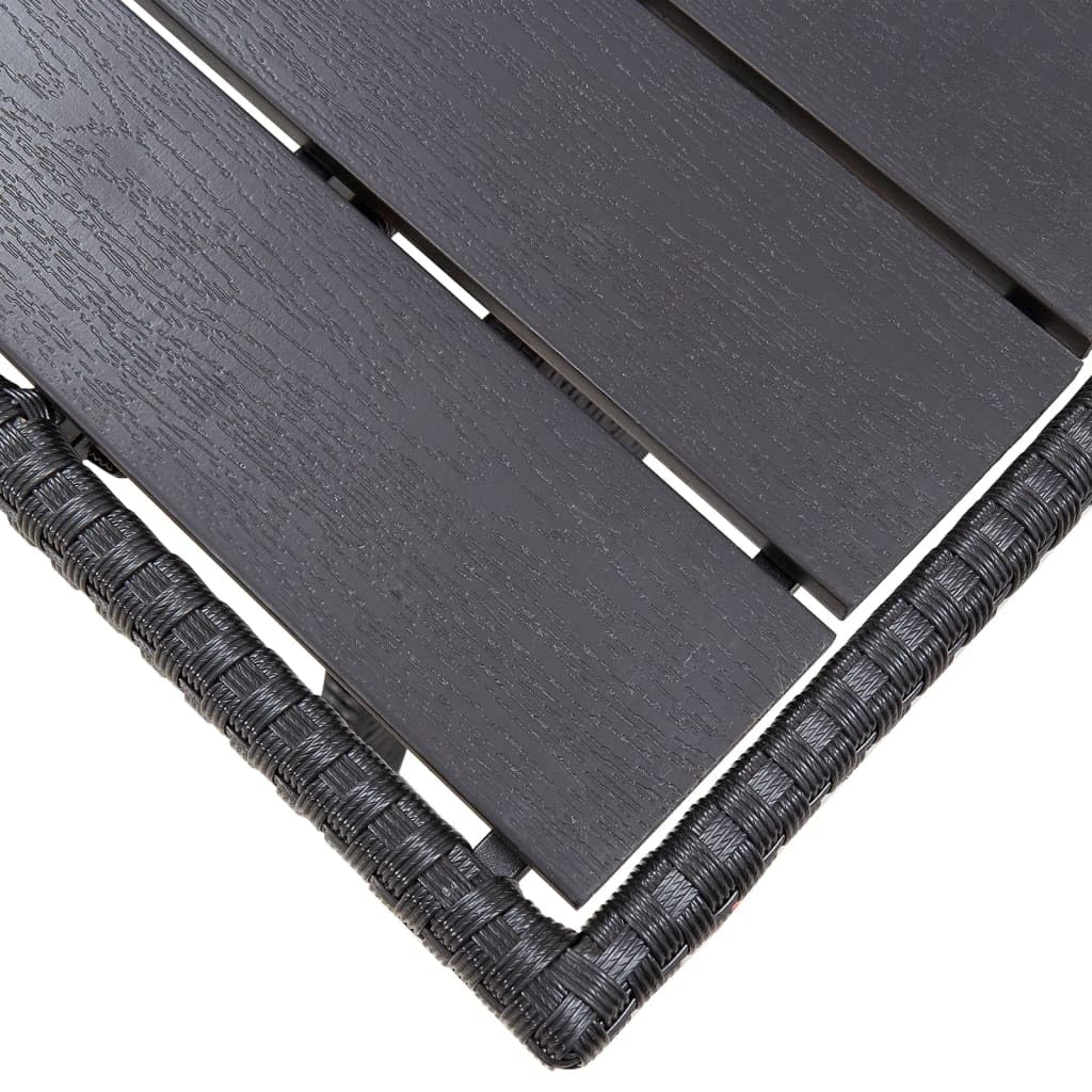 vidaXL Mesa de Jardín Patio Terraza Balcón Salón Sala de Estar Muebles Mobiliario Soporte Exterior Cocina Ratán Sintético Negro 120x70x66 cm