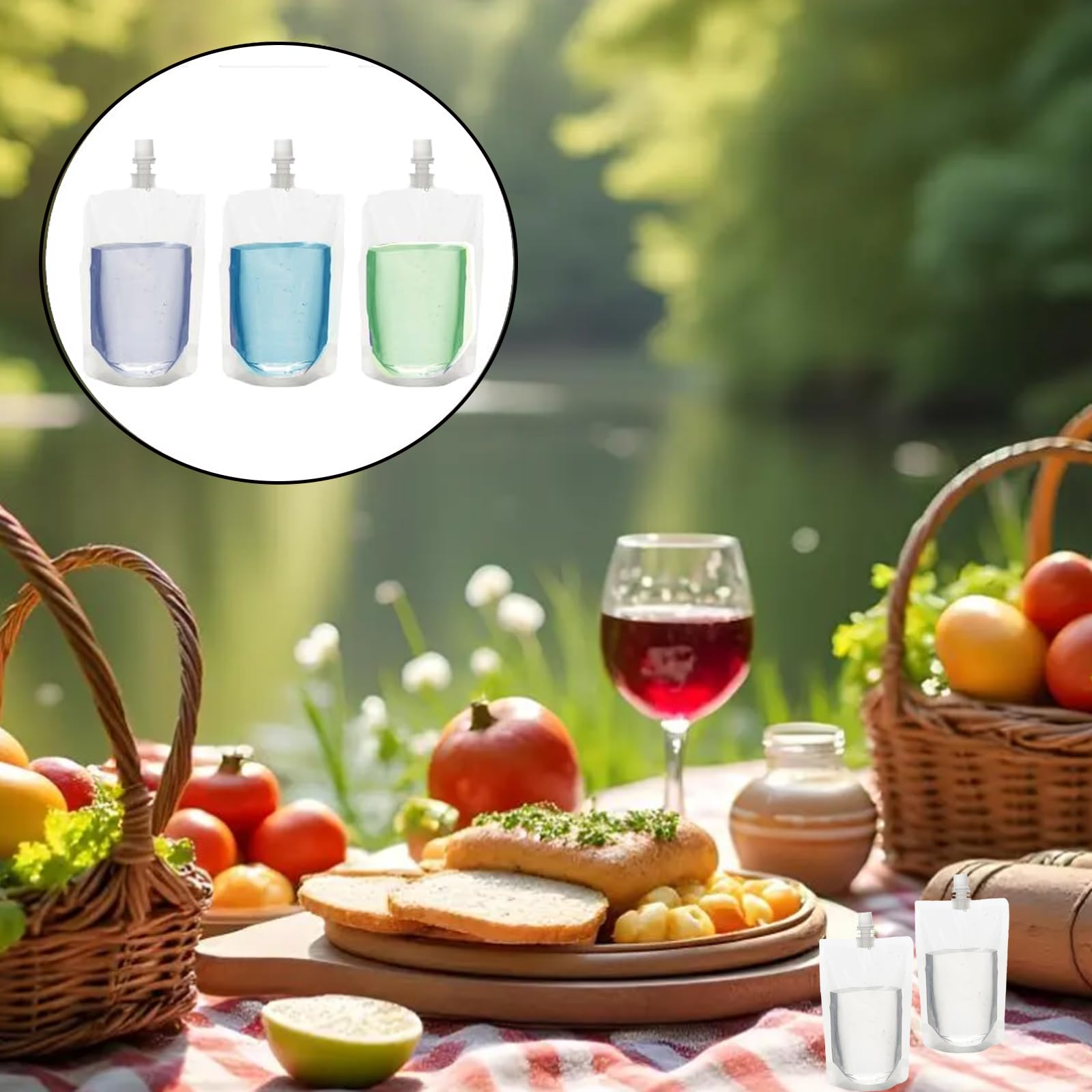 50 Pezzi Sacchetti per Bevande, Sacchetti Riutilizzabili per Bevande, per Il Riempimento di Acqua, Bevande, Succhi e Altri Liqui (200ml)