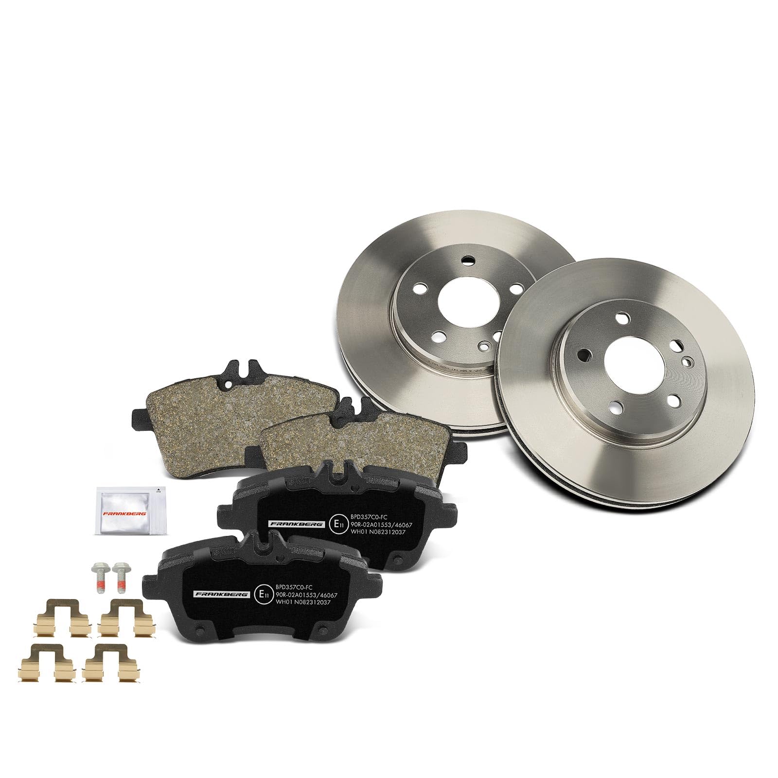 Frankberg set freni incl. 2 dischi freno + 4 pastiglie freno anteriori | Compatibile con: Classe B W245, Classe A W169