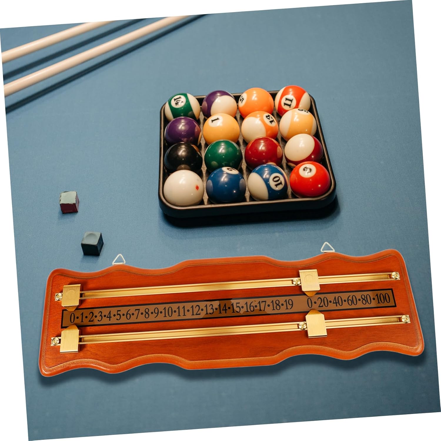 1set Convenient Density Board Snooker Scoreboard for Accurate Game Tracking Portable Design for Billiard Enthusiasts Brown Metal Tracks