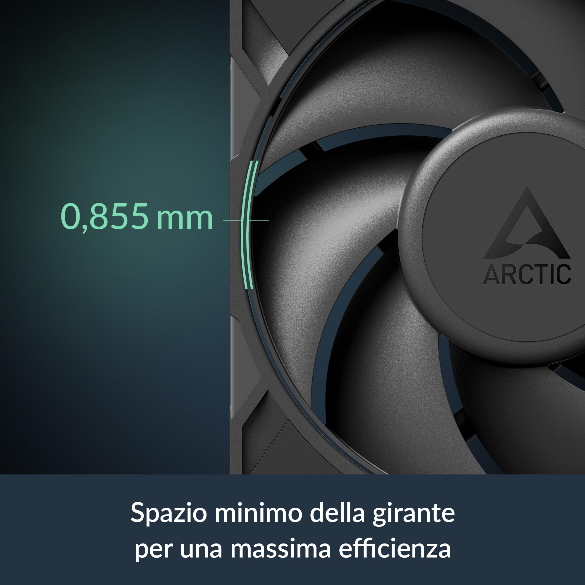 ARCTIC P12 Pro - Ventola Potente Premium, Ventola PWM da 120 mm, 600-3000 rpm, 0 rpm <5% PWM, Cuscinetto Idrodinamico, a 4 Pin - Nero