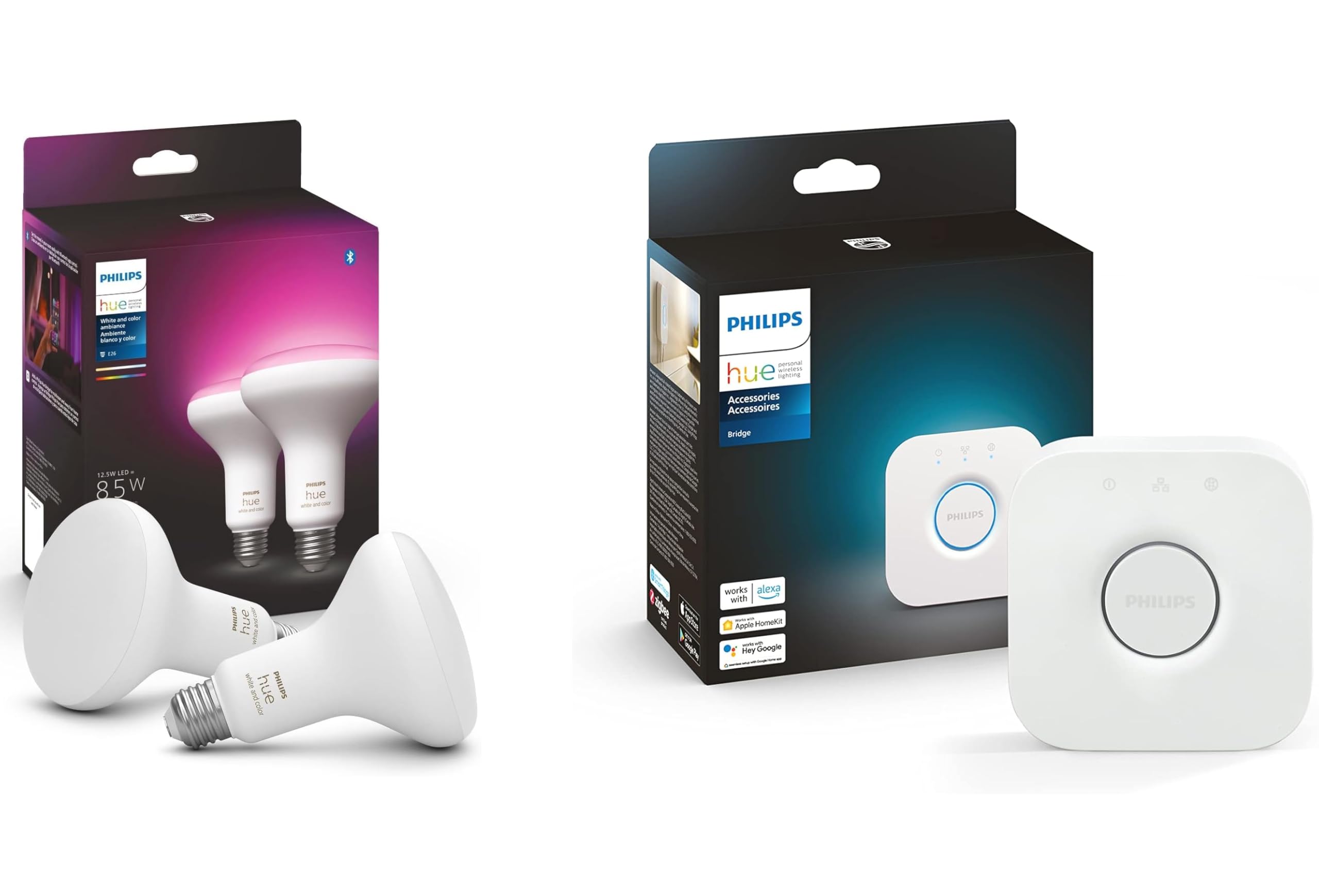 Philips Hue Smart Lighting Bundle: 2-Pack BR30 LED Smart