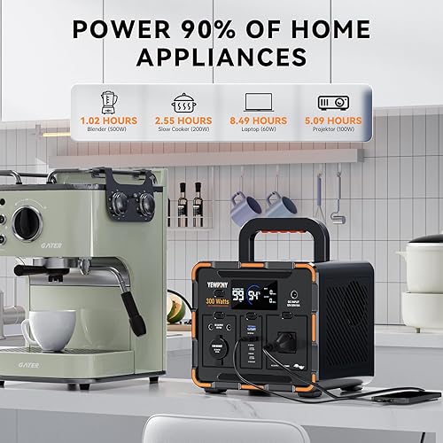 Miniatura 3 de Estación solar portátil EM300, batería LiFePO4 de 259 Wh, carga rápida USB-C PD de 65 W, pico de 600 W, salida ACDCUSB-A para campamento, hogar y