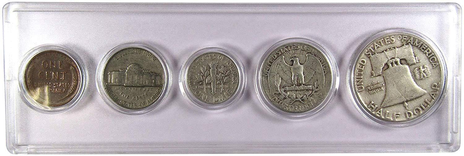 1952 Year Set 5 Coins in Circulated or Better Condition Collectible Gift Set - View 8