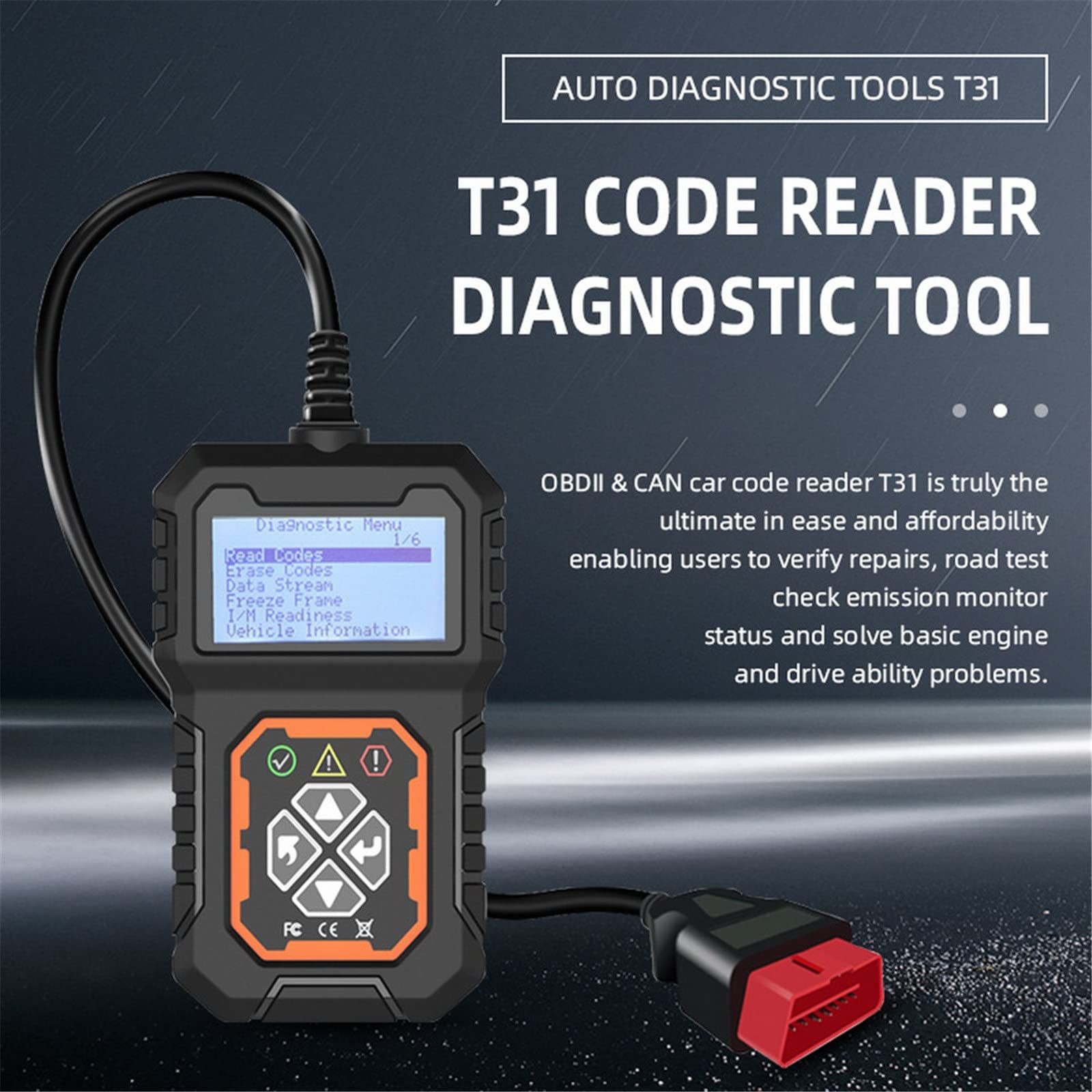 OBD2 Strumento Diagnostico Automatico OBD Scanner Strumento di Diagnosi dei Guasti Lettore di Codici Auto OBDII Rilevatore di Guasti Motore T31