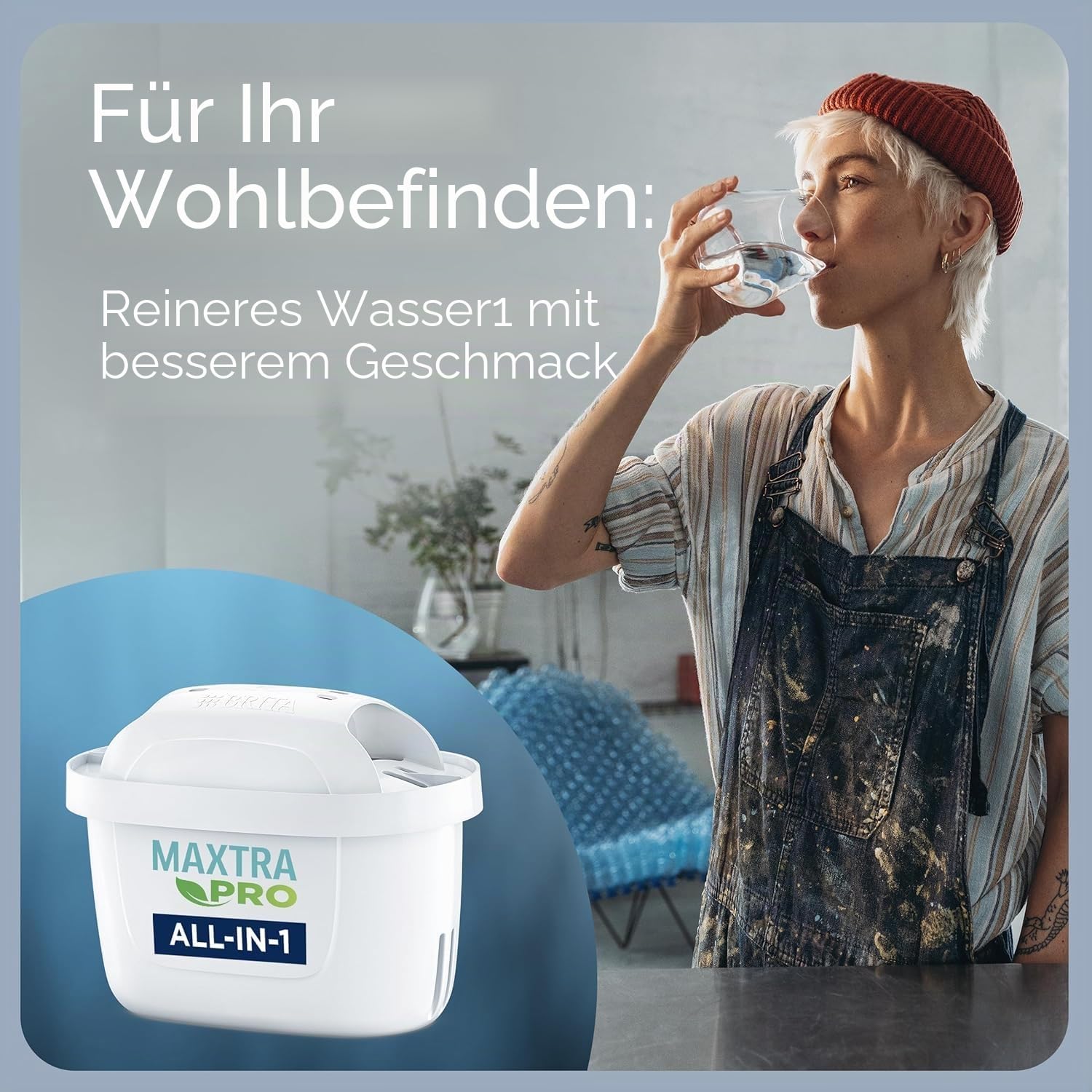 BRITA Wasserfilter Kanne Marella weiß (2,4l) inkl. 6x MAXTRA PRO Pure Performance Kartusche (Halbjahrespaket), Kühlschrankgeeignet, Filterkanne mit BRITA Memo, Klapp-Deckel, filtert Verunreinigungen