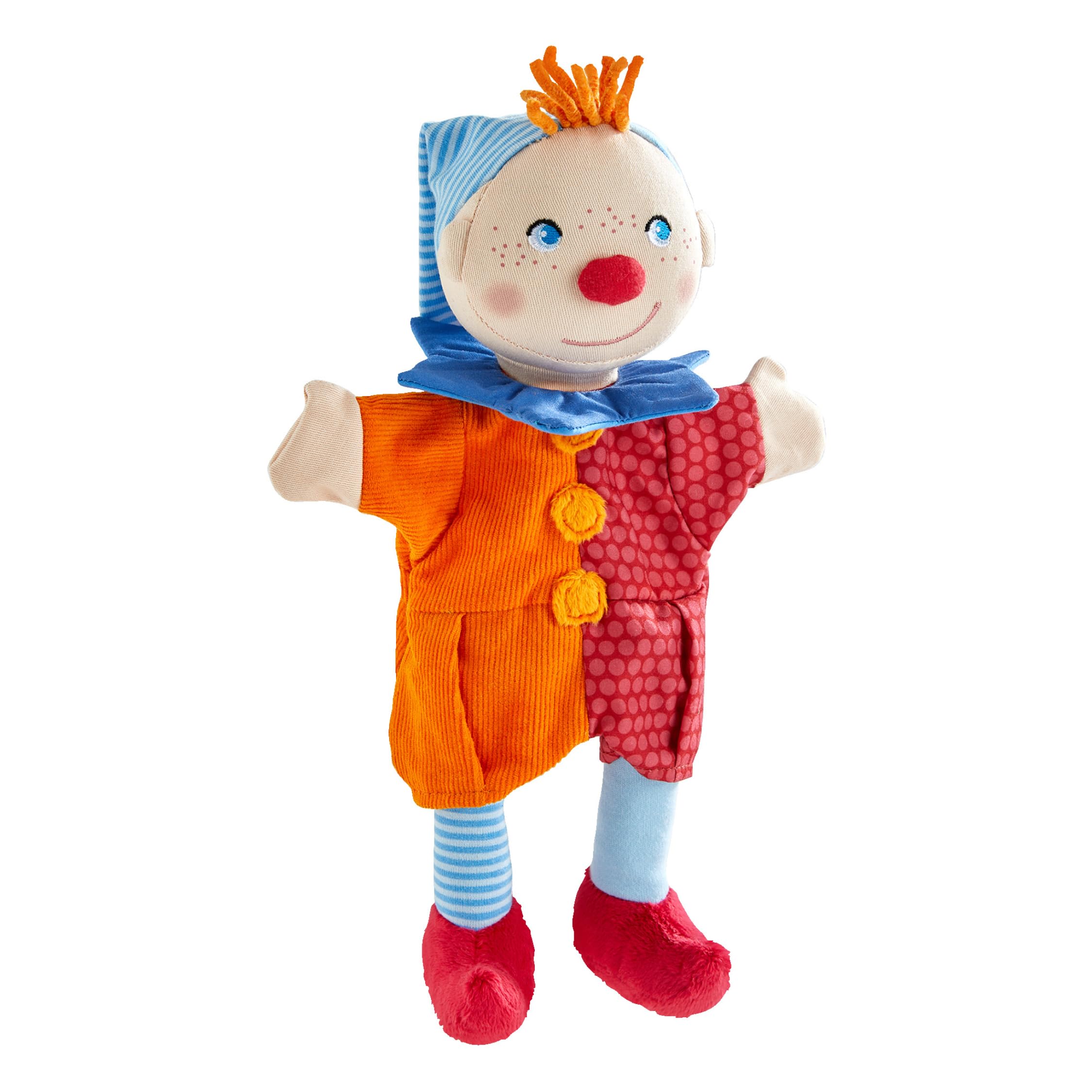 HABA Handpuppe Kasper – Ab 18 Monate, Waschbar bei 30°C, Ideal für Puppen- und Rollenspiele, Puppentheater – 2011866001