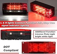 Vista 5 de CZC AUTO Juego de 2 luces LED sumergibles de bajo perfil rectangular para remolque, de 12 V, kit de luces traseras de parada, giro y marcha