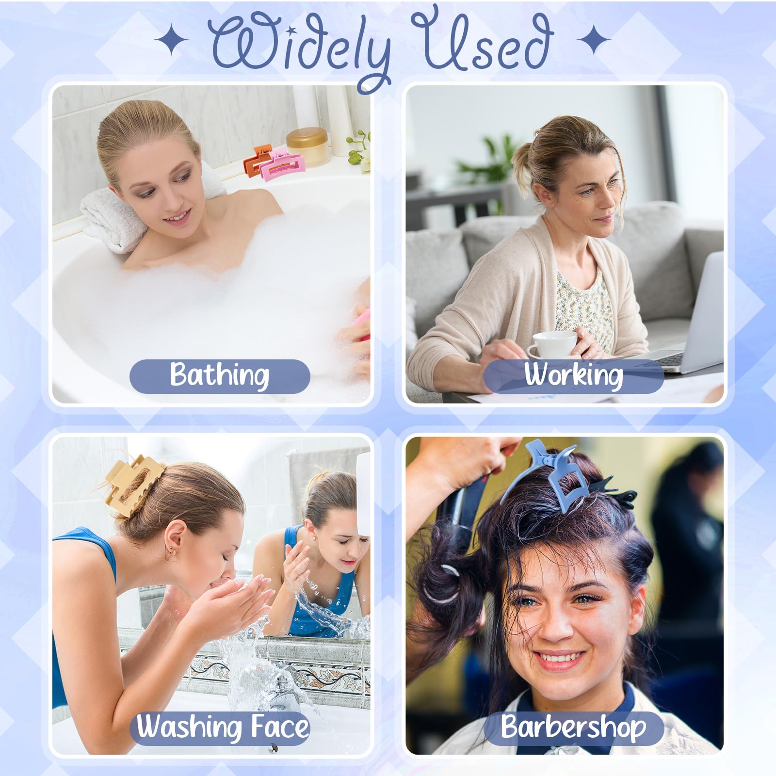 XunYee Juego de 100 pinzas para el pelo a granel, pinzas grandes a granel, pinzas para el pelo de mandíbula cuadrada para mujeres, antideslizantes, rectangulares, accesorios para el cabello para niñas
