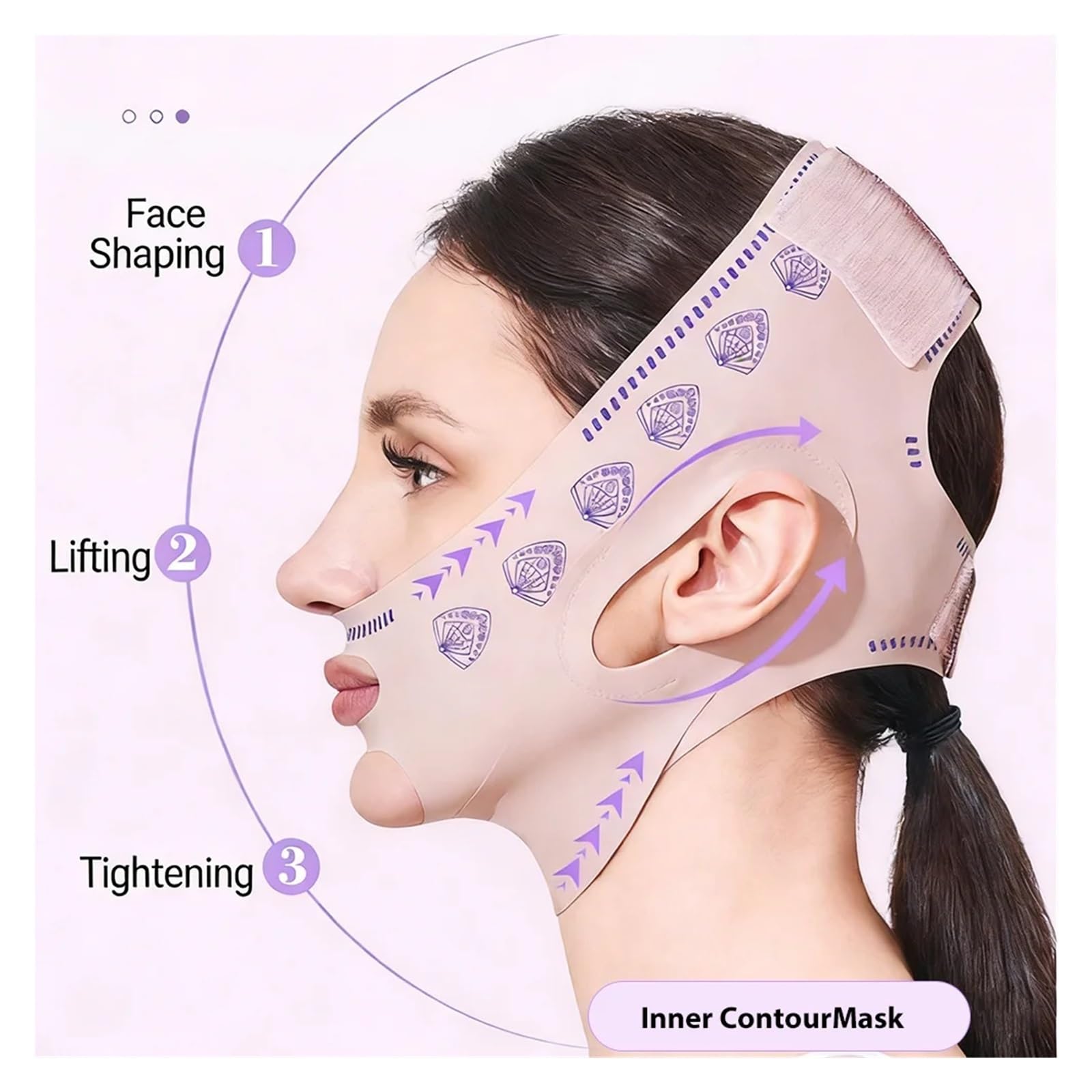 Gesichts Lifting Gürtel Doppelschichtige, verbesserte Kinn-Up-Maske, V-Linie, Facelift, Straffungsmaske, Gesichtslifting-Gürtel, Gesichtsmassagegurt, Hautpflege für Frauen(2pcs - Double Layer)