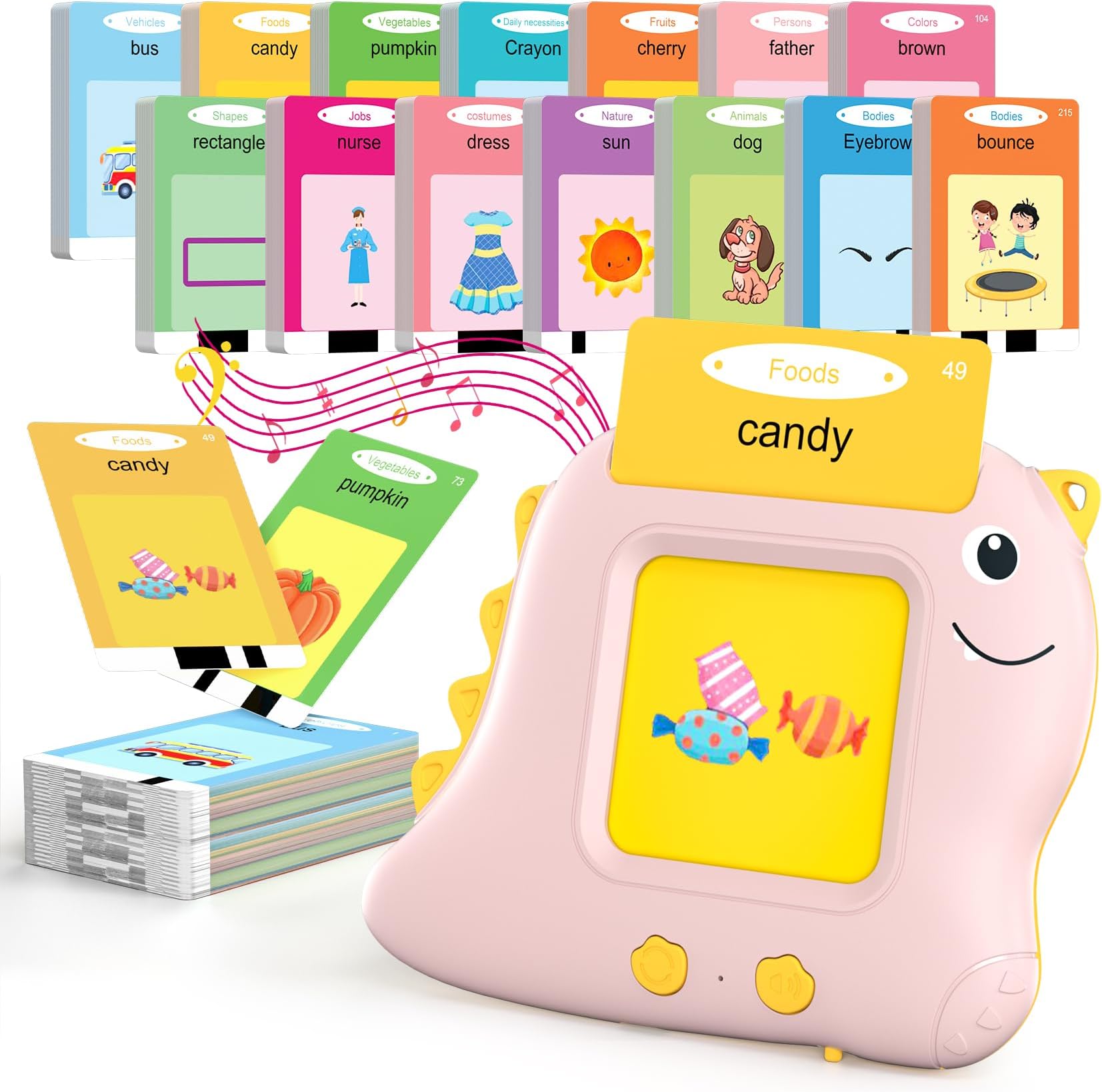 Toddler Kids Talking Flash Cards with 224 Sight Words, Speech Therapy Autism Sensory Toys, Educational Learning Talking Toys for 1 2 3 4 5 Year Old Boys and Girls Preschool Children Gifts